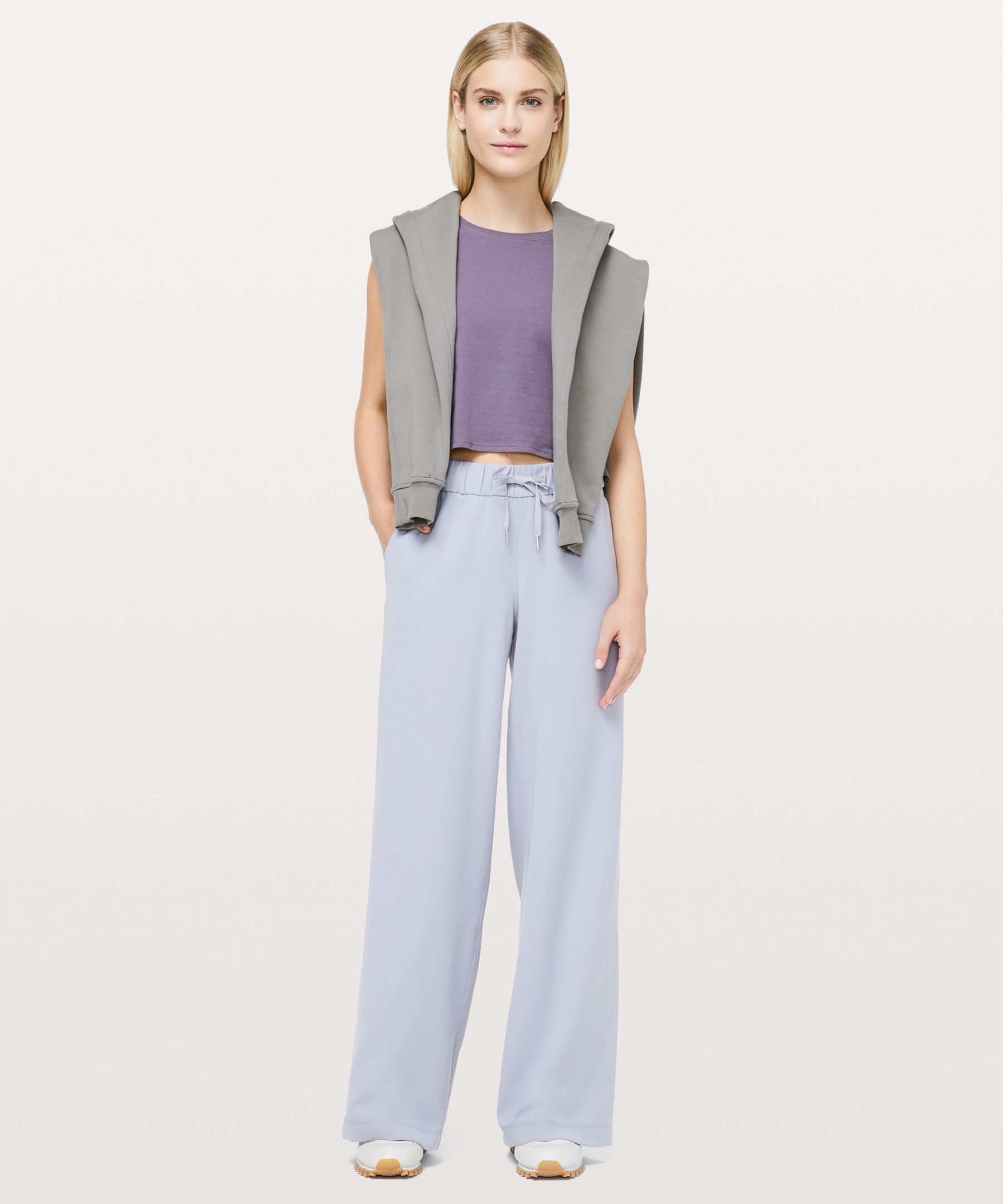 Graphite Purple Cut Back Crop Tank