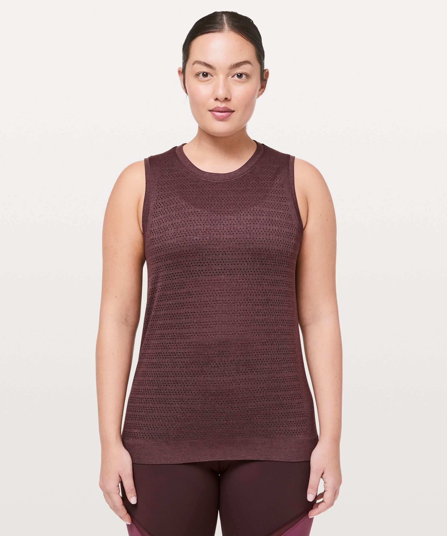 Lululemon Breeze By Muscle Tank In Burgundy