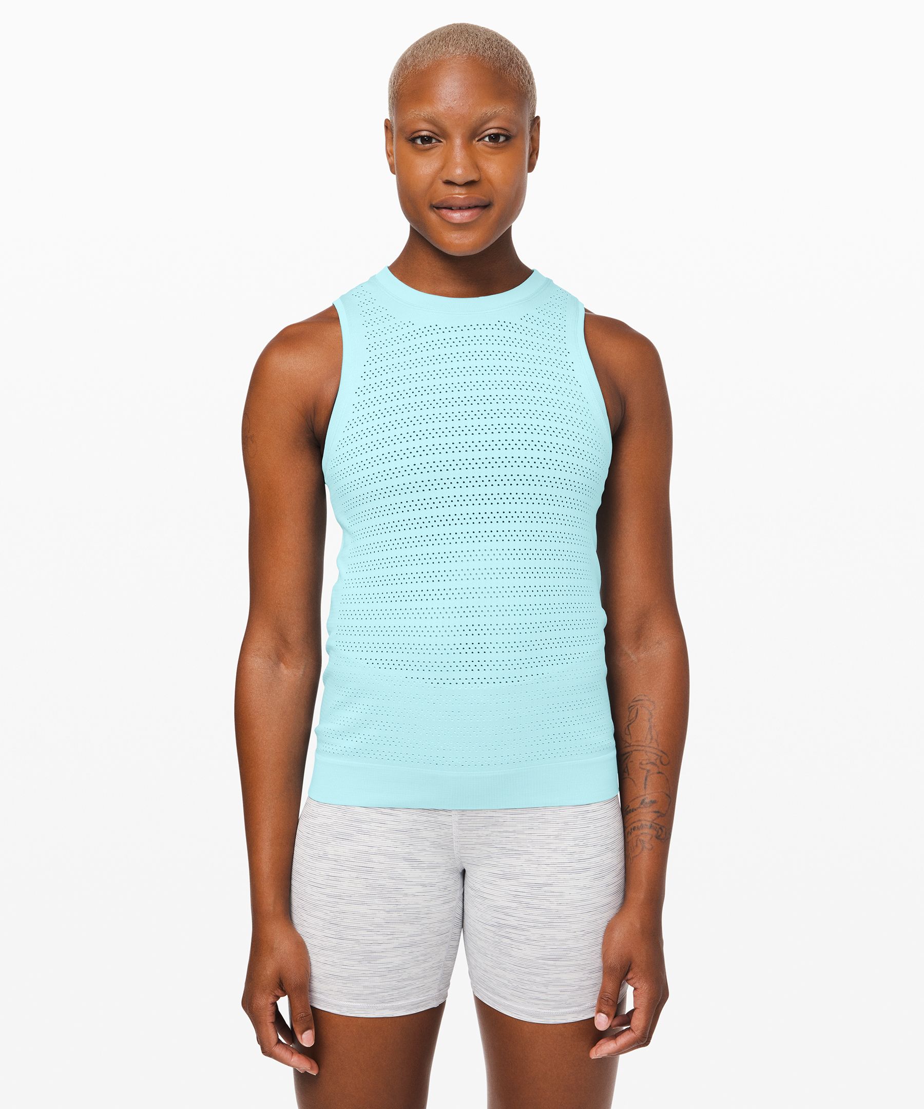 Lululemon Breeze By Muscle Tank Ii *squad In Sea Frost/sea Frost