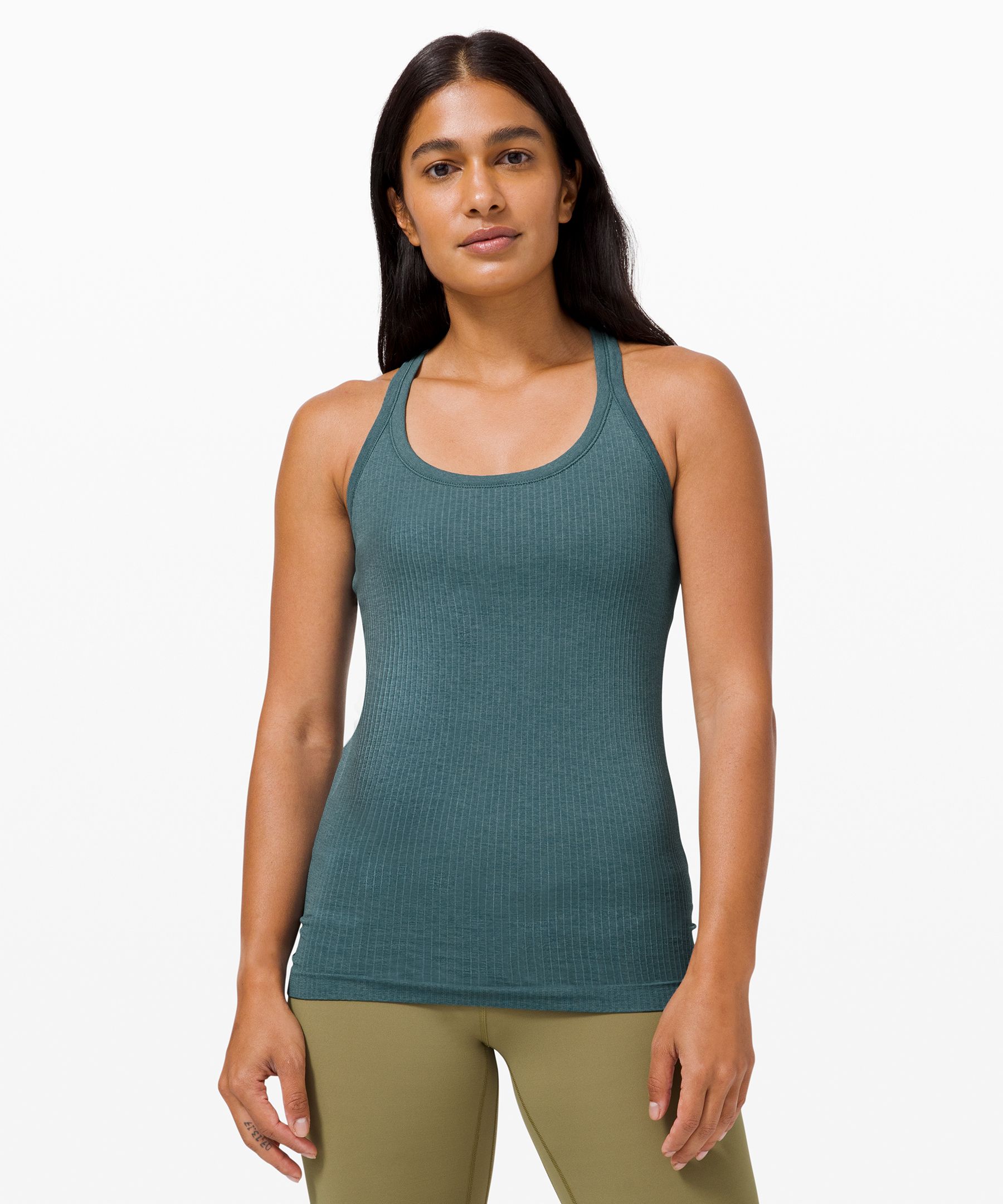 Lululemon Ebb To Street Tank *light Support For B/c Cup In Green