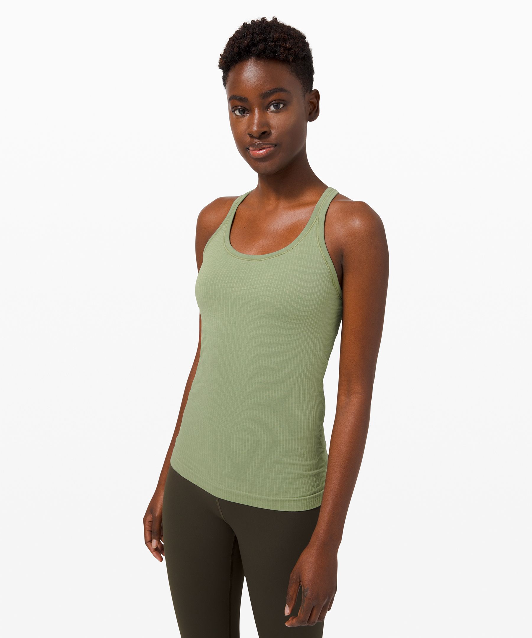 Lululemon Ebb To Street Tank *light Support For B/c Cup In Green