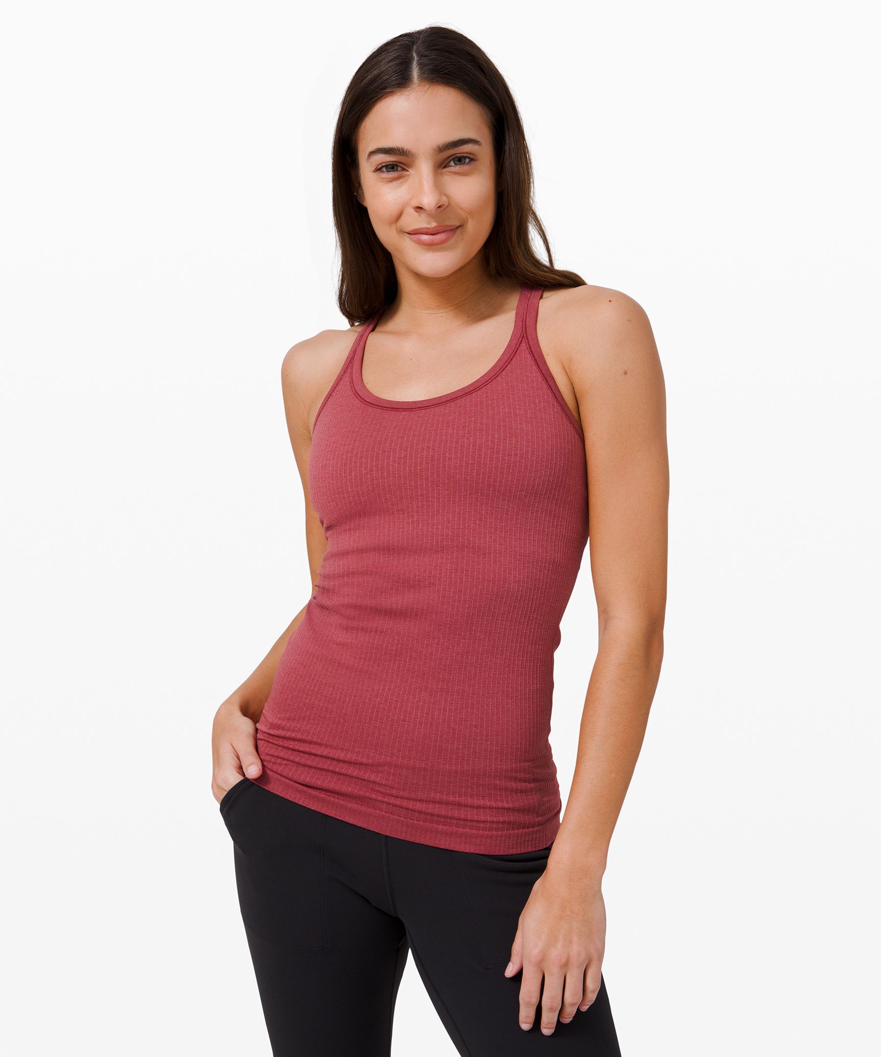 Lululemon Ebb To Street Tank *light Support For B/c Cup In Chianti