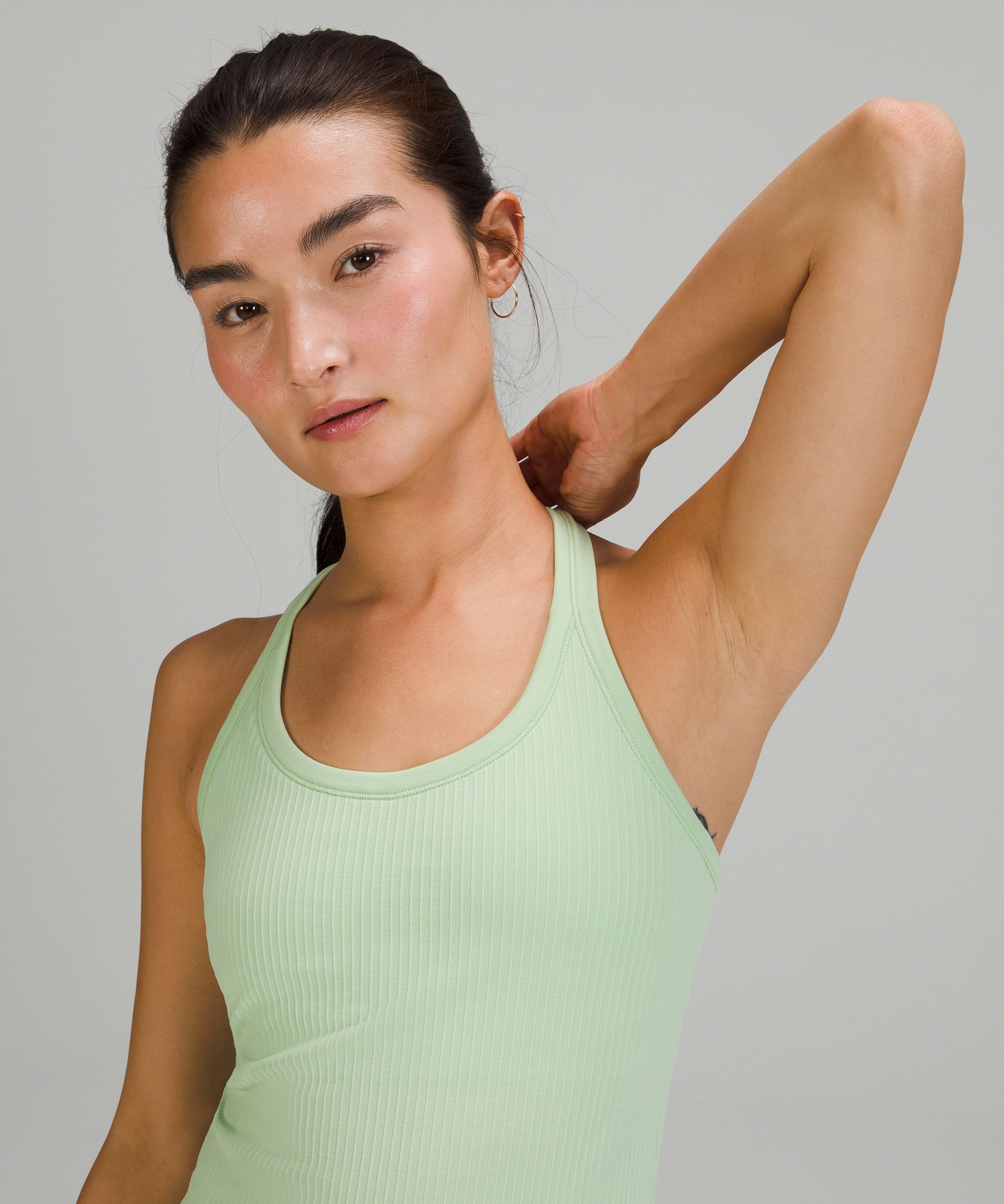 lululemon athletica, Tops, Lululemon Ebb To Street Cropped Racerback Tank  Top In Mineral Blue Size 4 Nwt