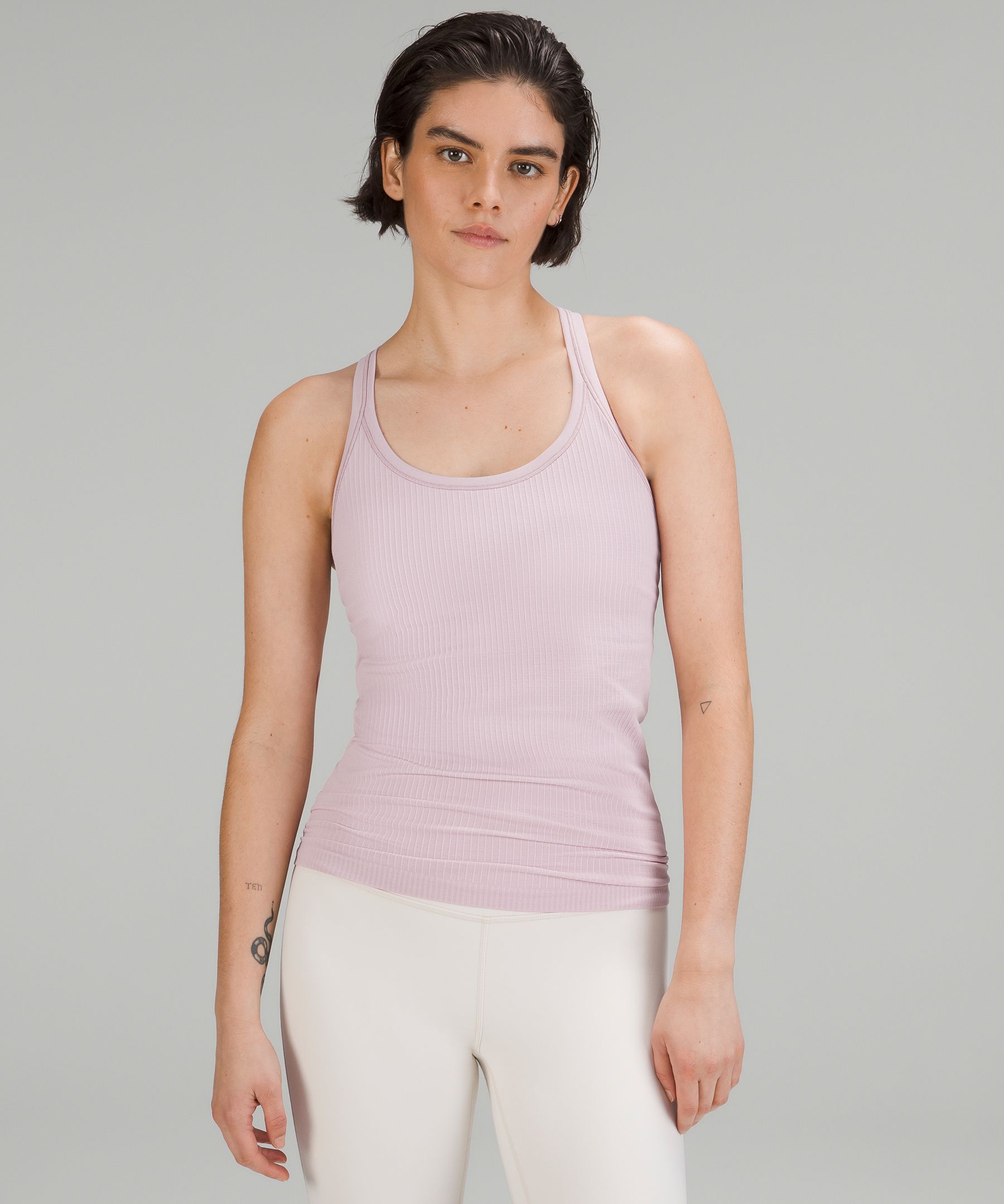 Lululemon Ebb To Street Shelf Bra Tank Top *light Support In Grey