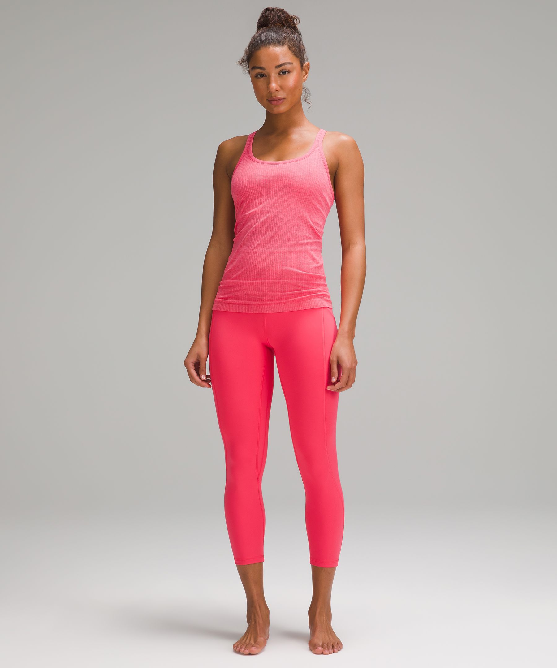 ❤️ Lululemon Ebb to Street Cropped Racerback Tank Top Size 4 Pink Lychee --  NWT!