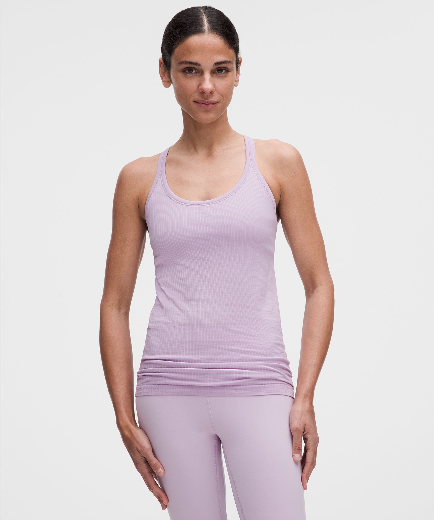 新品！Ebb to StreetスクープネッククロップタンクB/Cピンクサイズ4 Lululemon Ebb to Street Scoop-Neck Cropped Tank Top *Light Support
