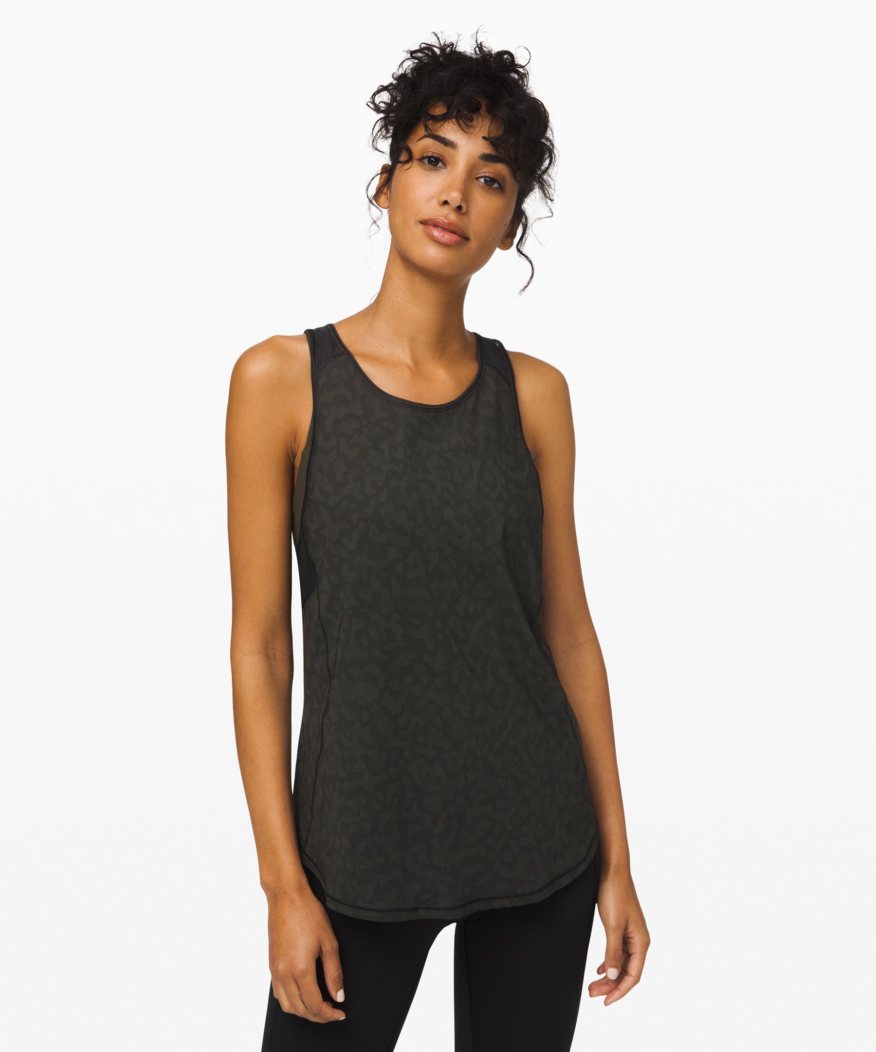 Lululemon Sculpt Tank Ii In Formation Camo Evergreen Multi /black