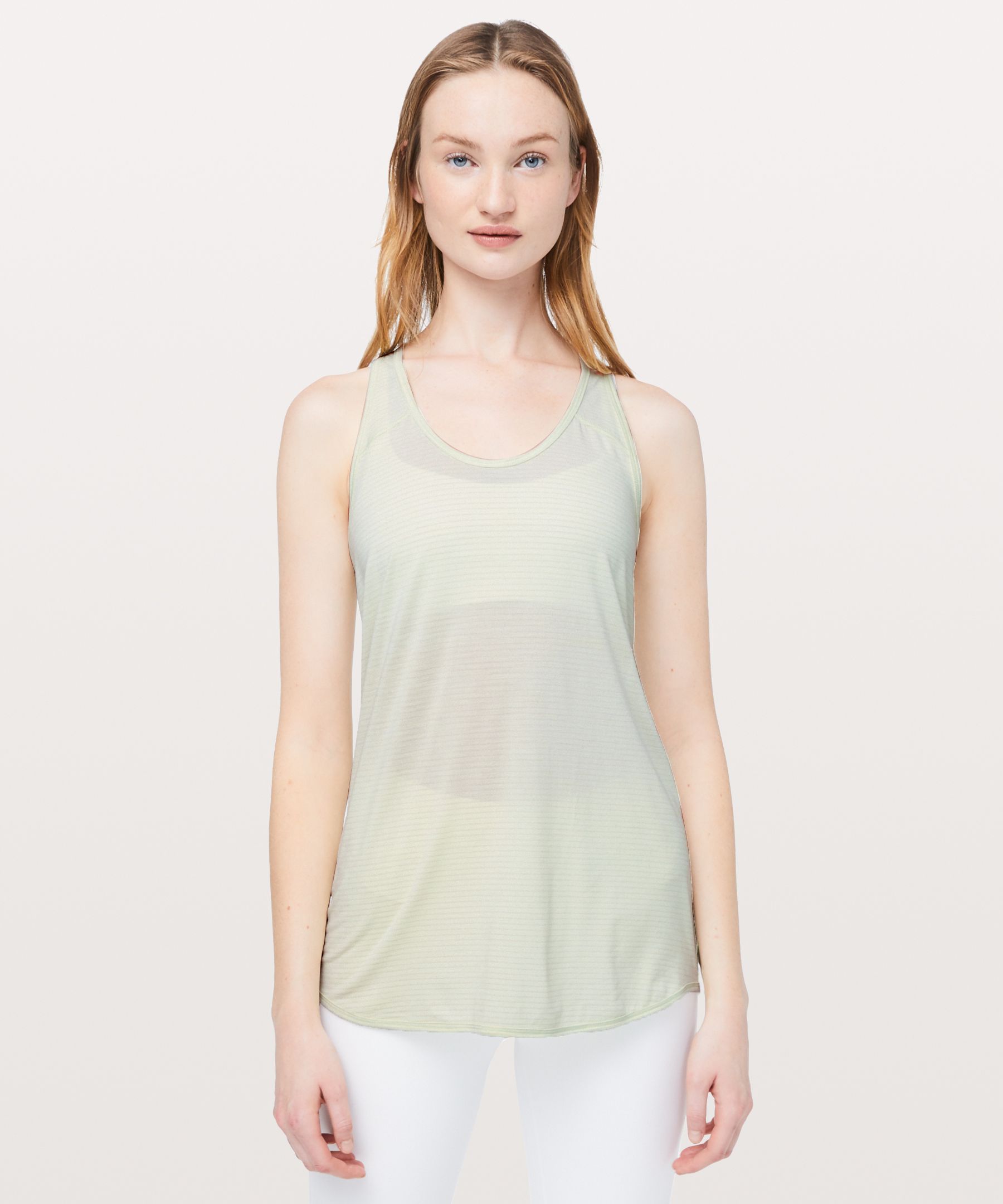 Lululemon Essential Tank *pleated In Heathered Citrus Ice