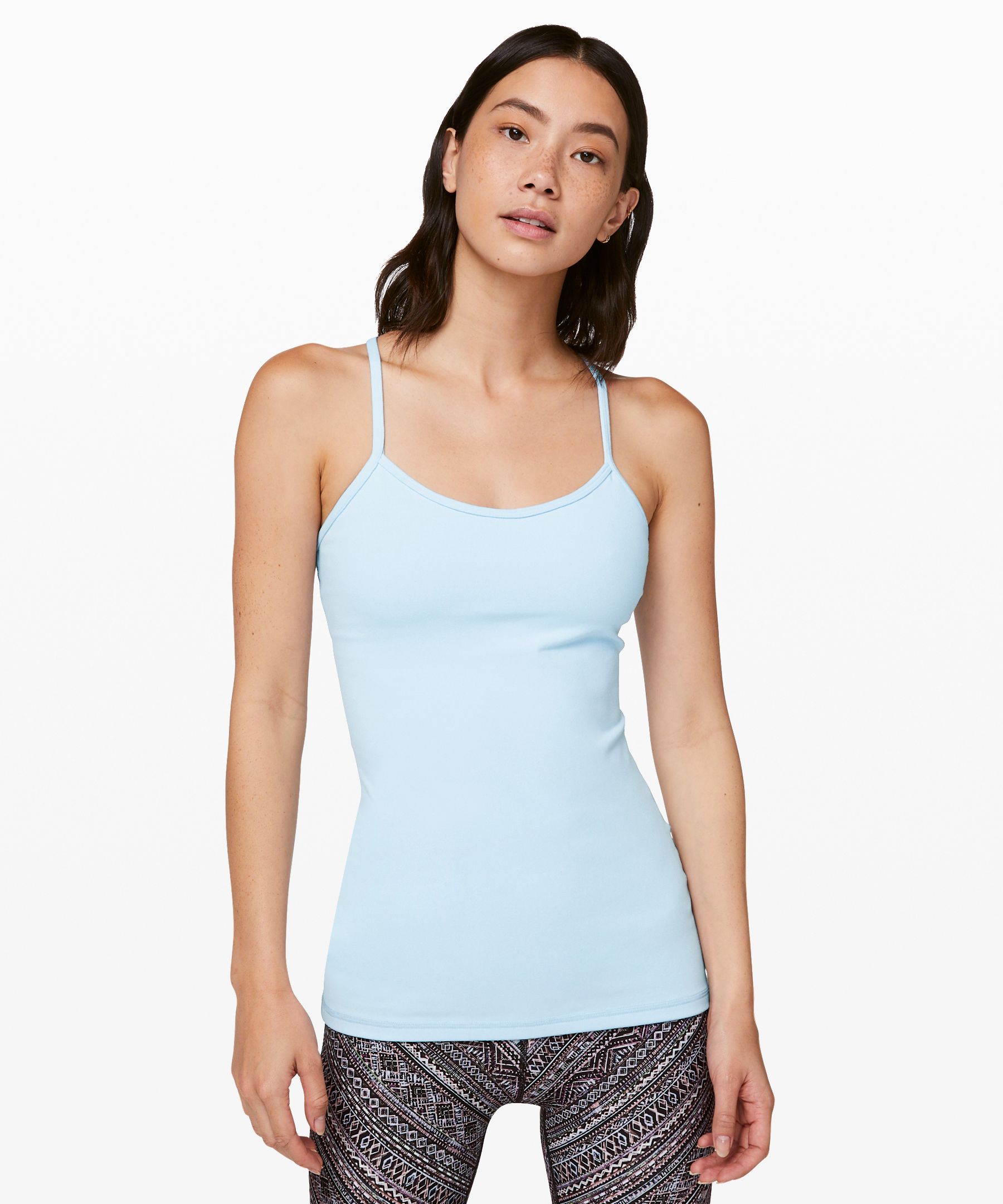 LULULEMON Flow Y Tank - Blue/White Pattern - Size 4