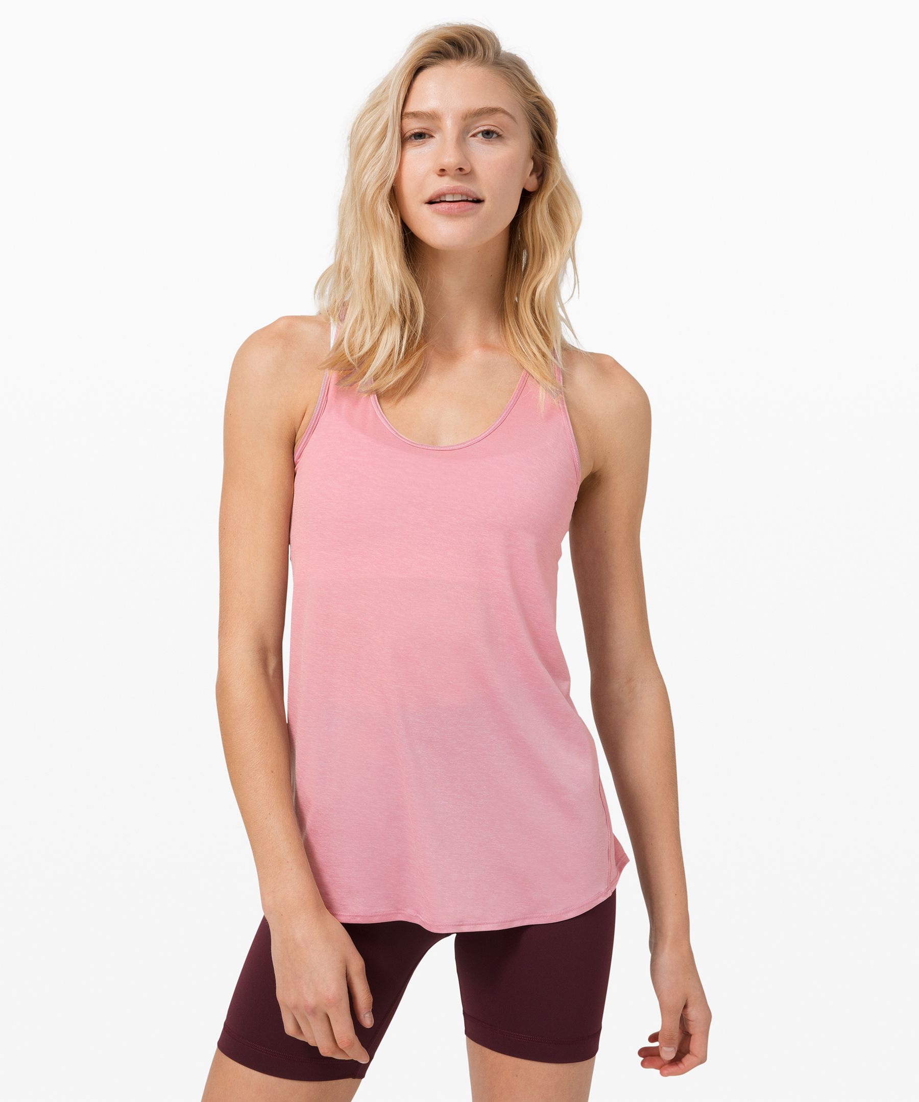 Lululemon Essential Tank *pleated In Pink Taupe