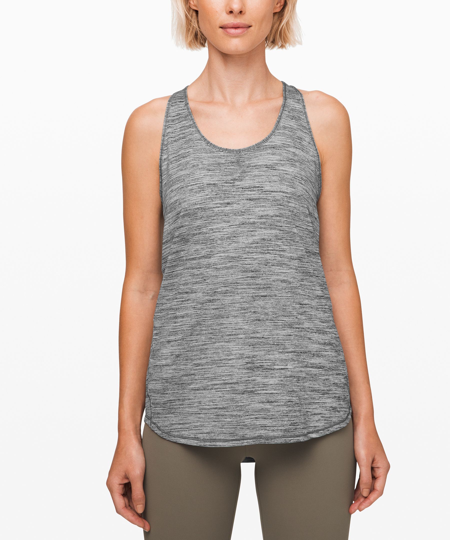Lululemon Essential Tank Pleated *seriously Light Luon In Gray