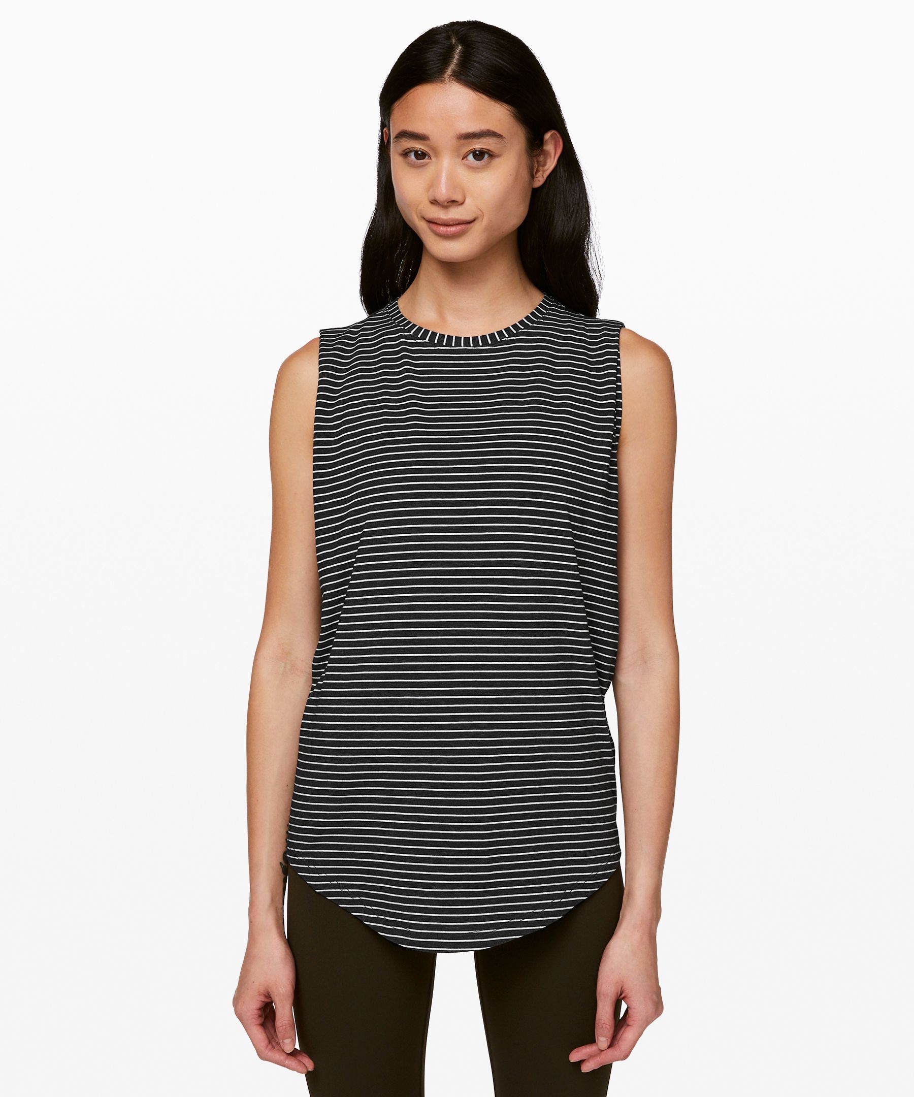 Lululemon Brunswick Muscle Tank In Black/white