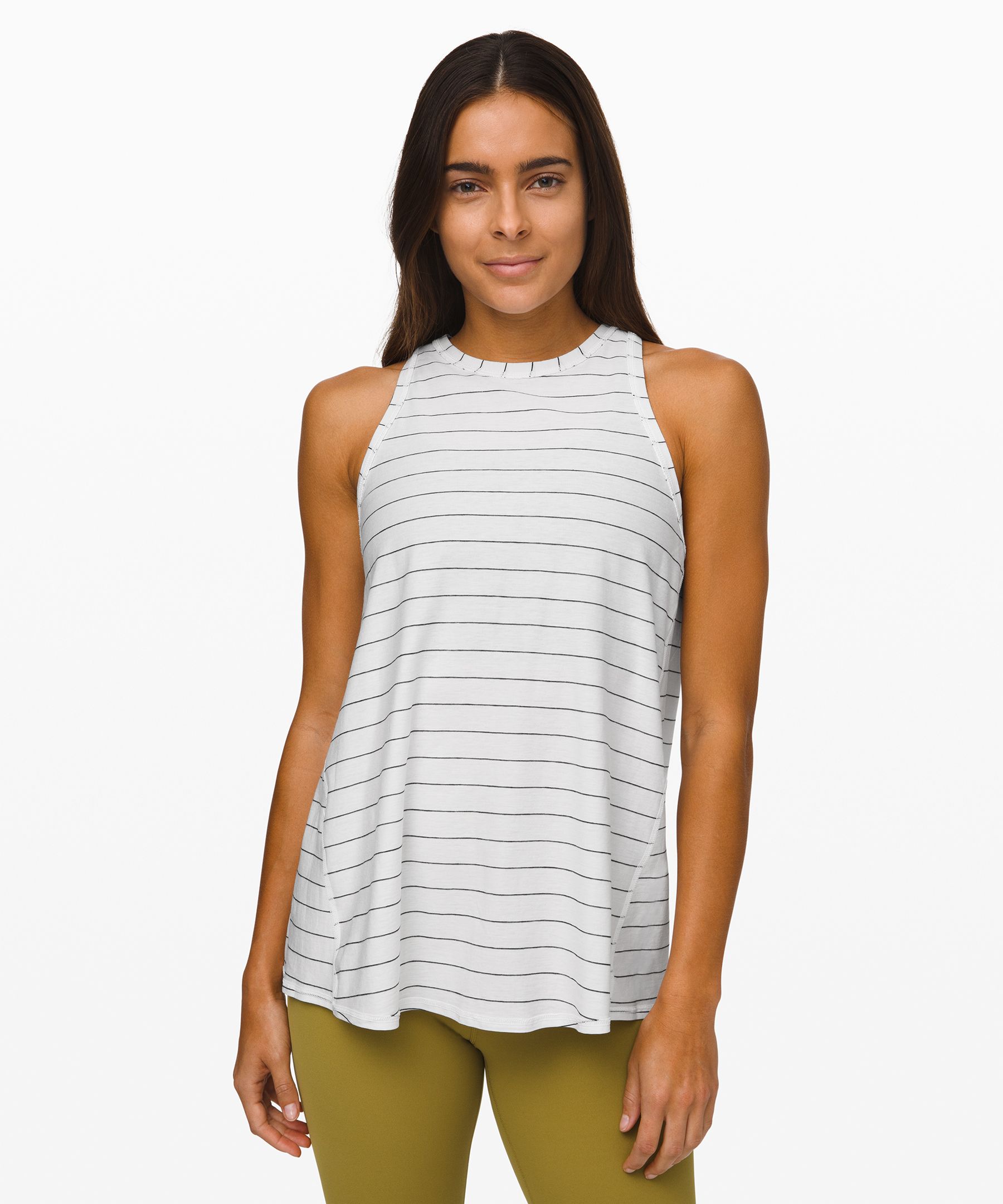 Lululemon All Tied Up Tank In Short Serve Stripe White Black