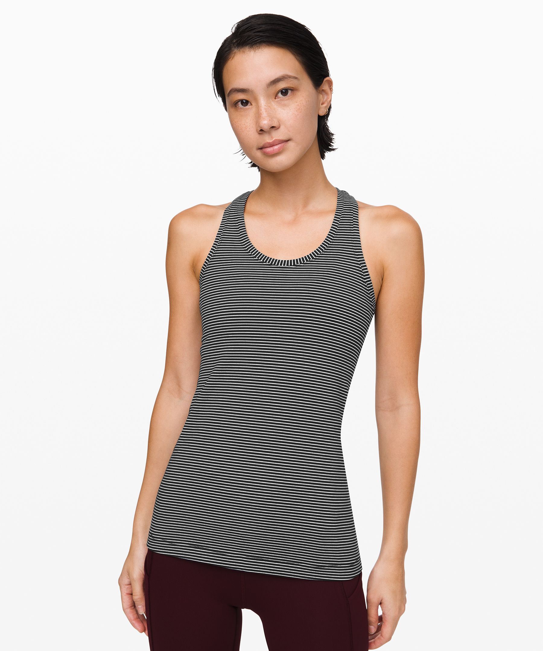 Lululemon Cool Racerback Ii In Hype Stripe Black White | ModeSens