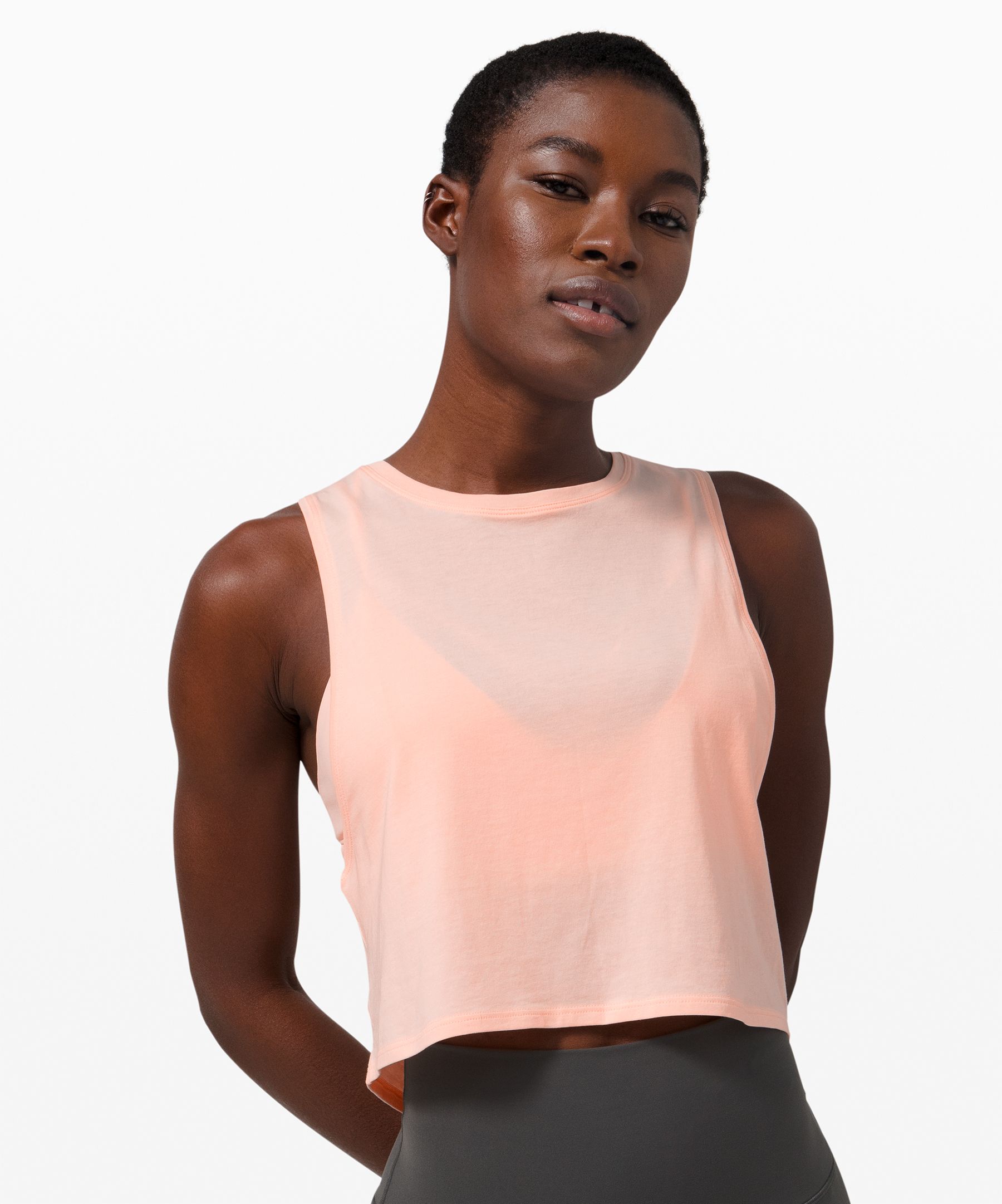 Lululemon Cut Back Crop Tank In Orange | ModeSens