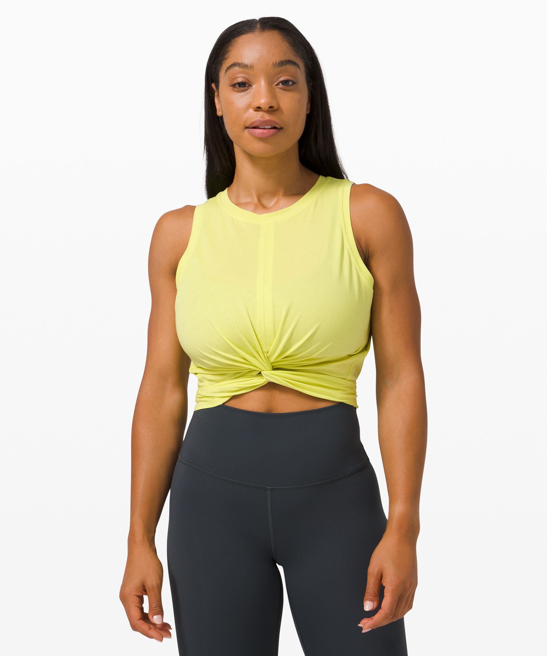 Lululemon Time to Restore Mock Neck Tank - Black / White - lulu fanatics