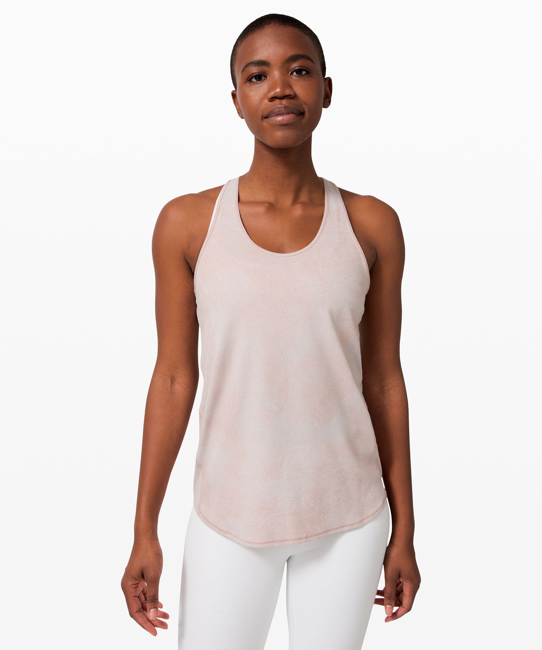 Lululemon Essential Tank *pleated In Pixel Jacquard Alpine White Mink Berry