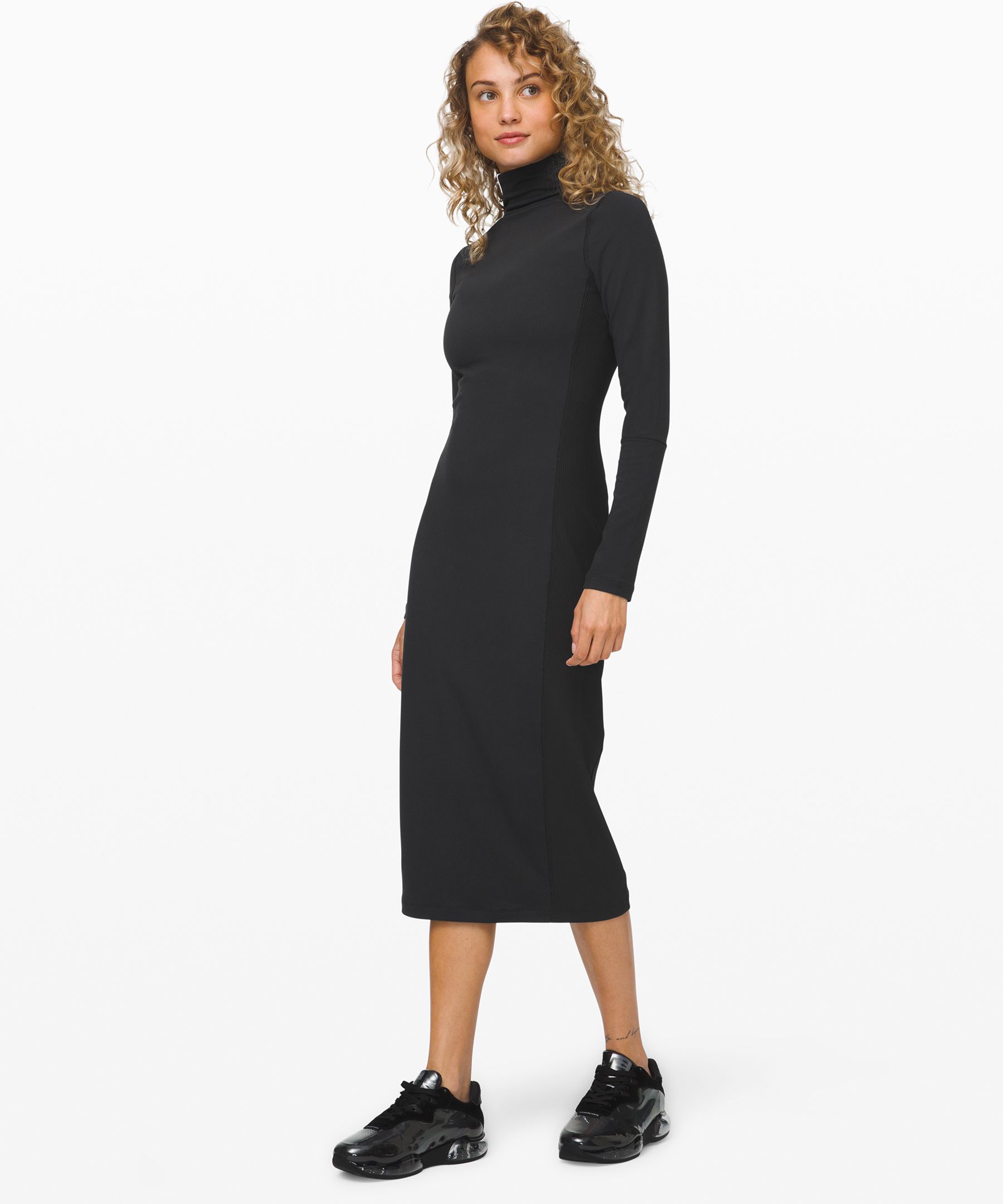 Black mock turtleneck outlet dress