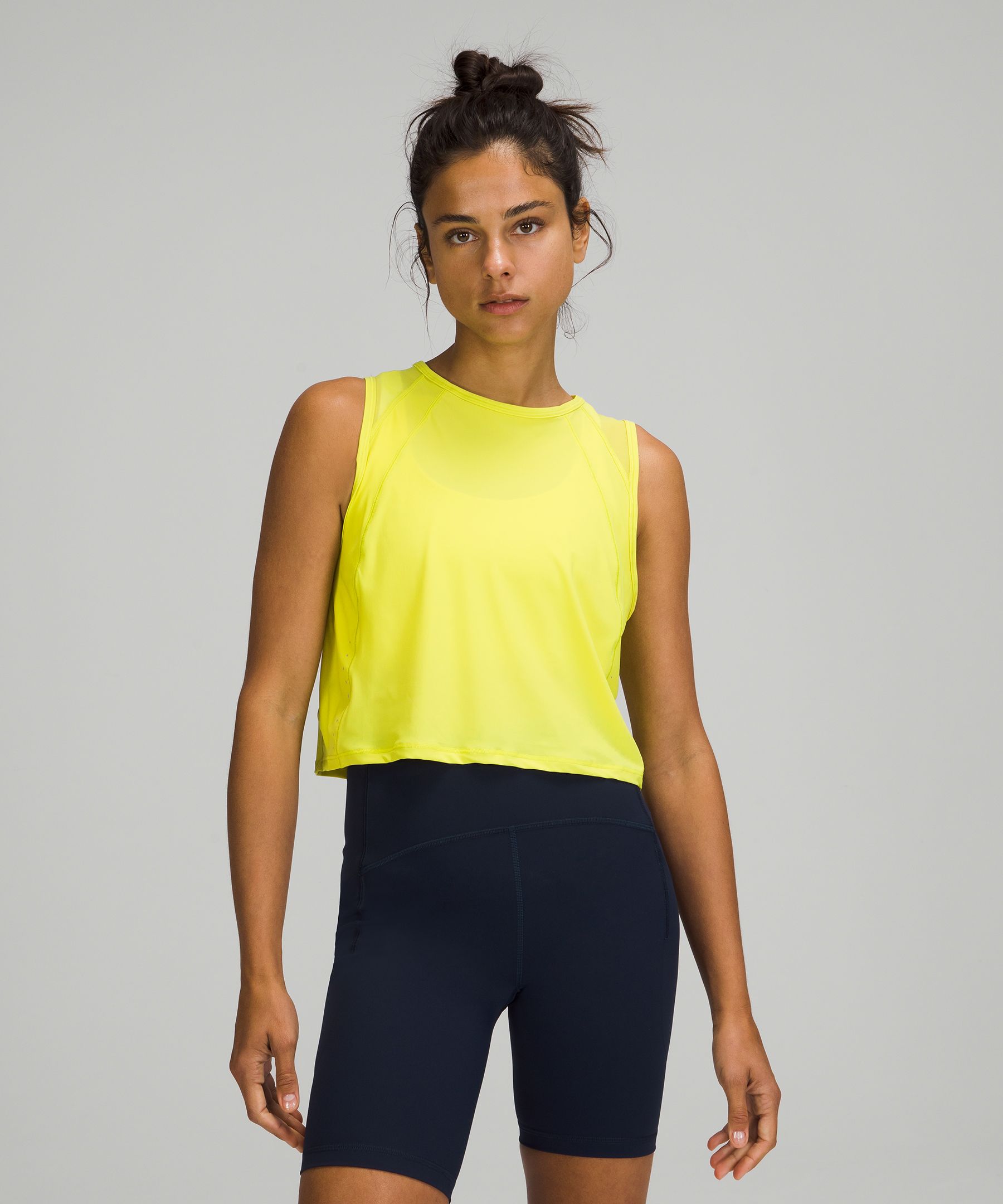 Lululemon Sculpt Cropped Tank Top In Yellow Serpentine | ModeSens