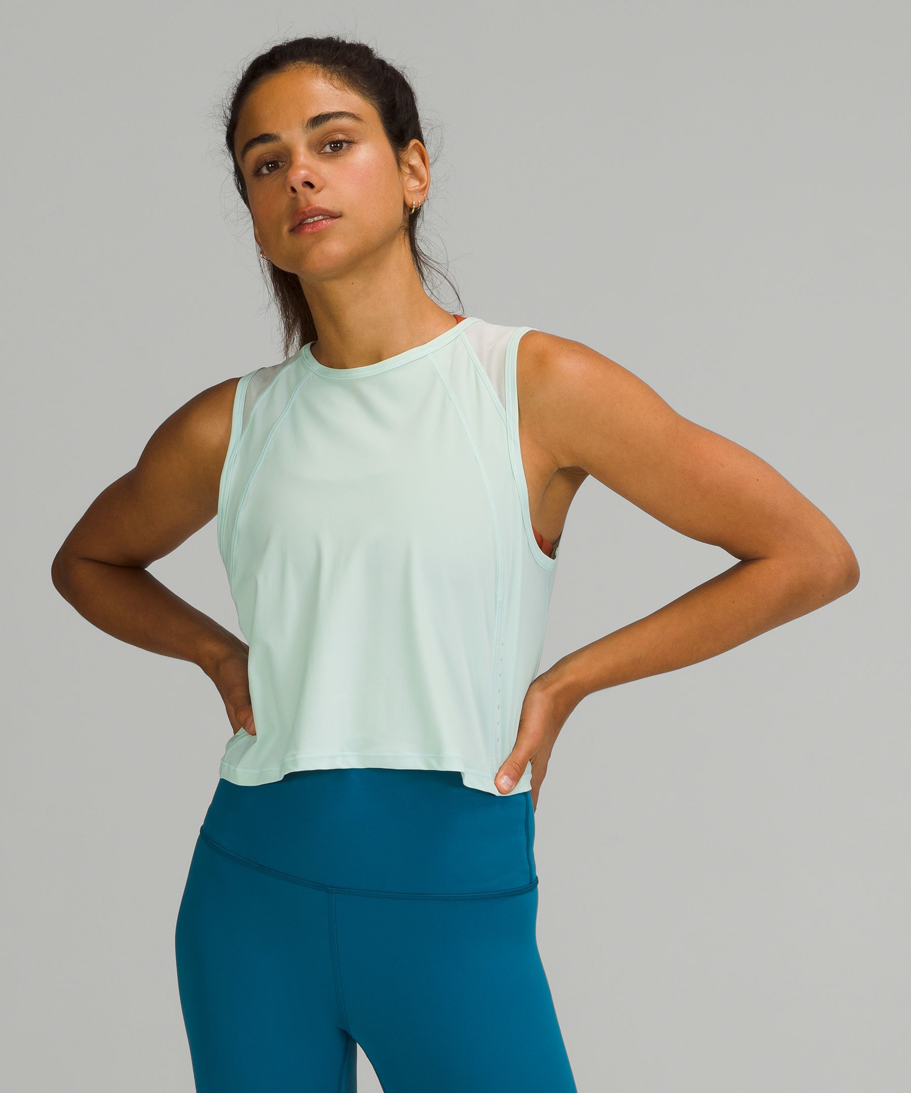 Lululemon Sculpt Cropped Tank Top In Delicate Mint