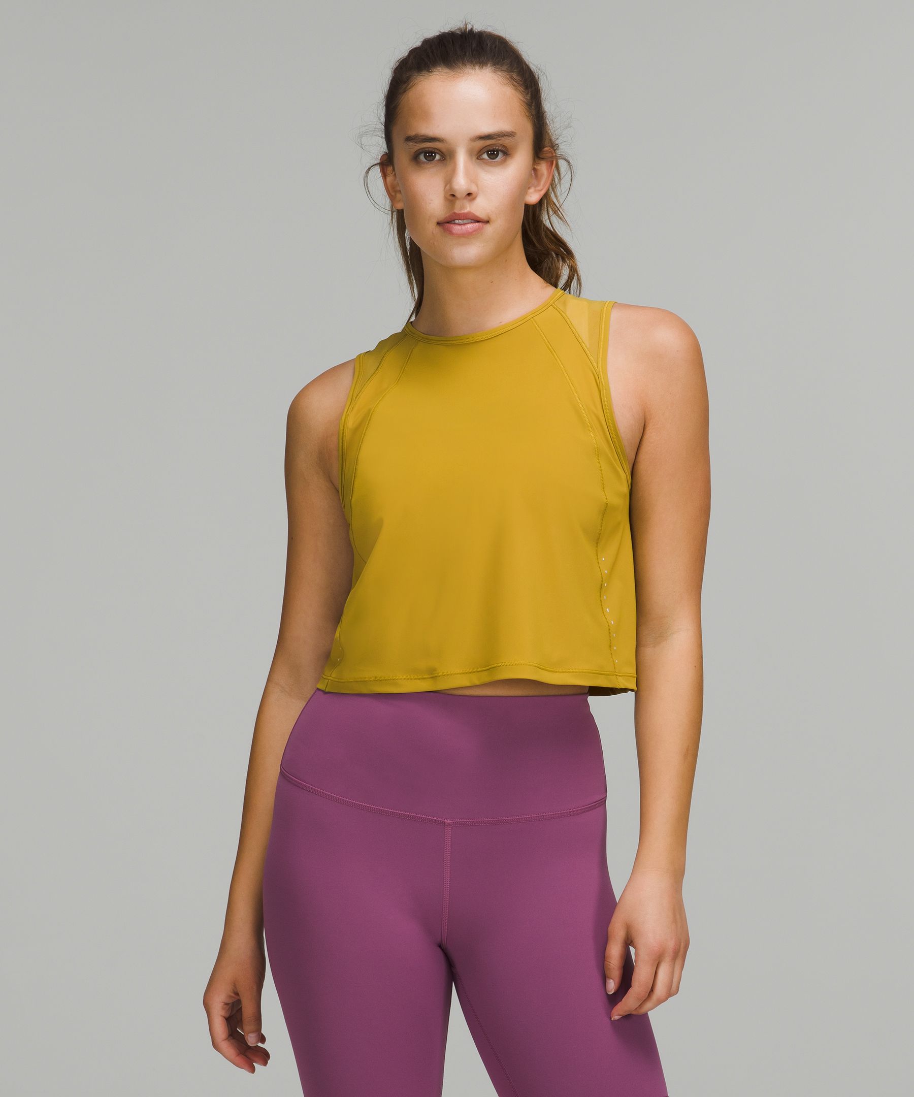 Lululemon Sculpt Cropped Tank Top In Auric Gold