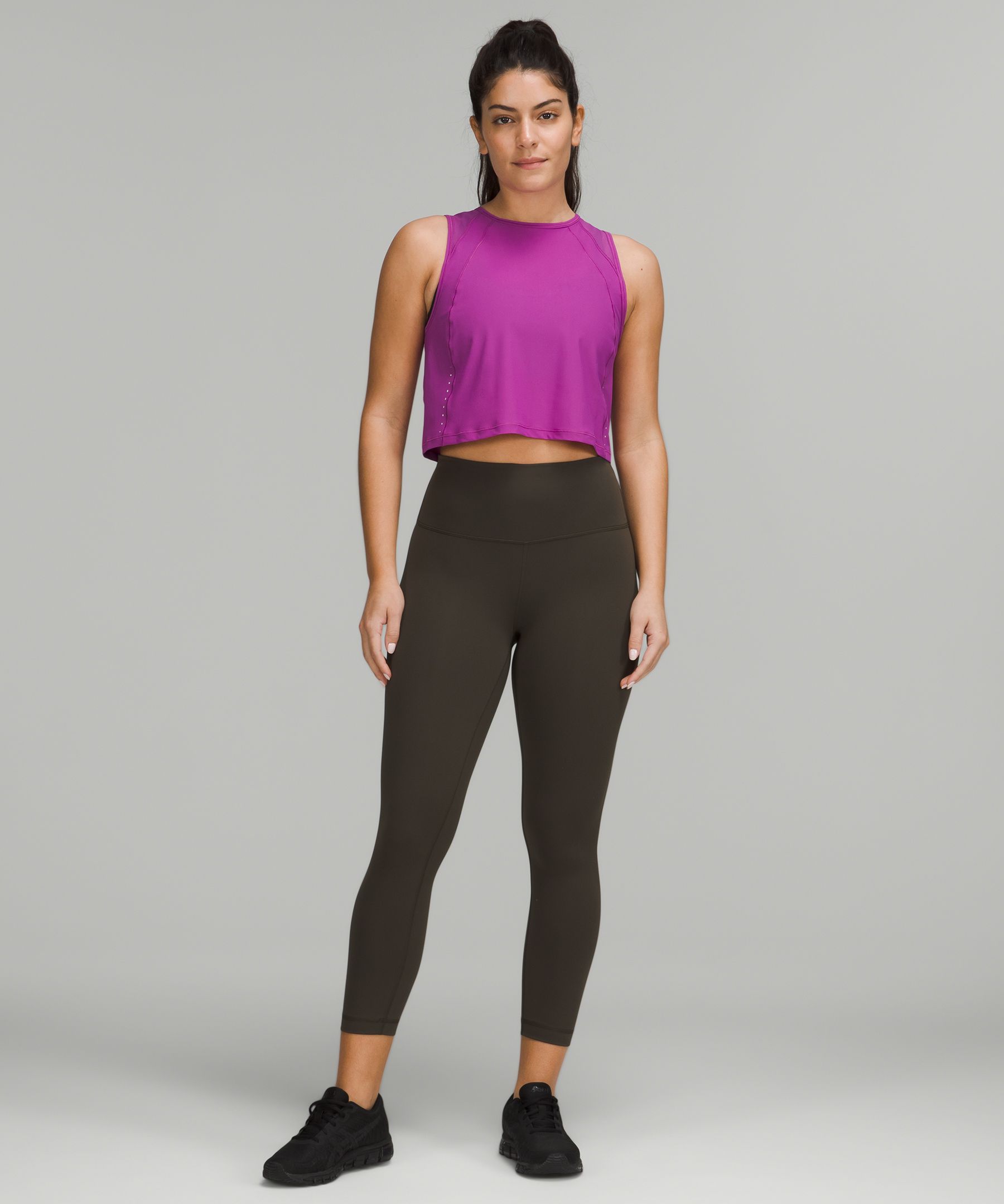 Cropped Workout Singlet for Women. Running Bare Elevate Crop Singlet