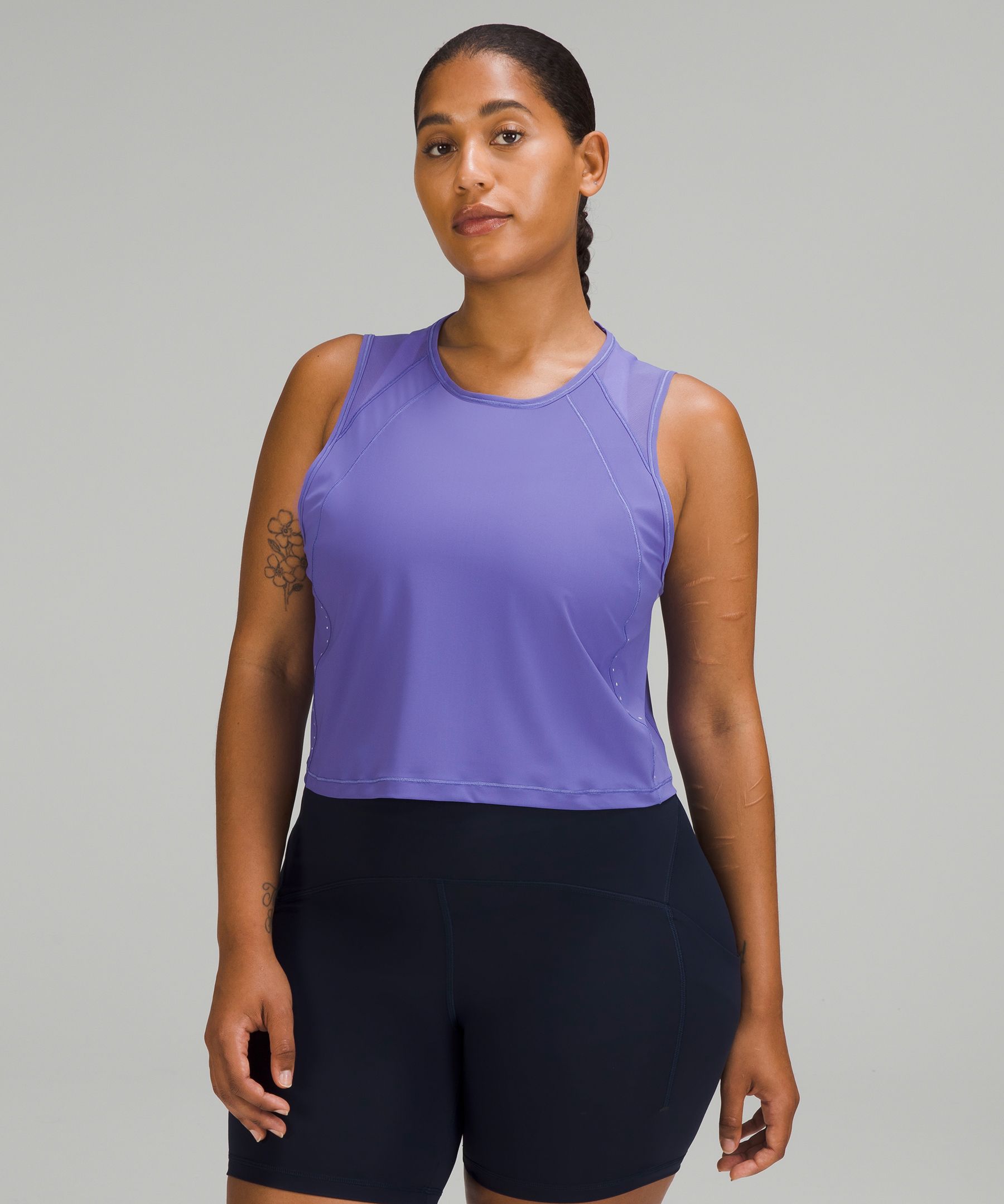 Black Sculpt cropped tank top, lululemon