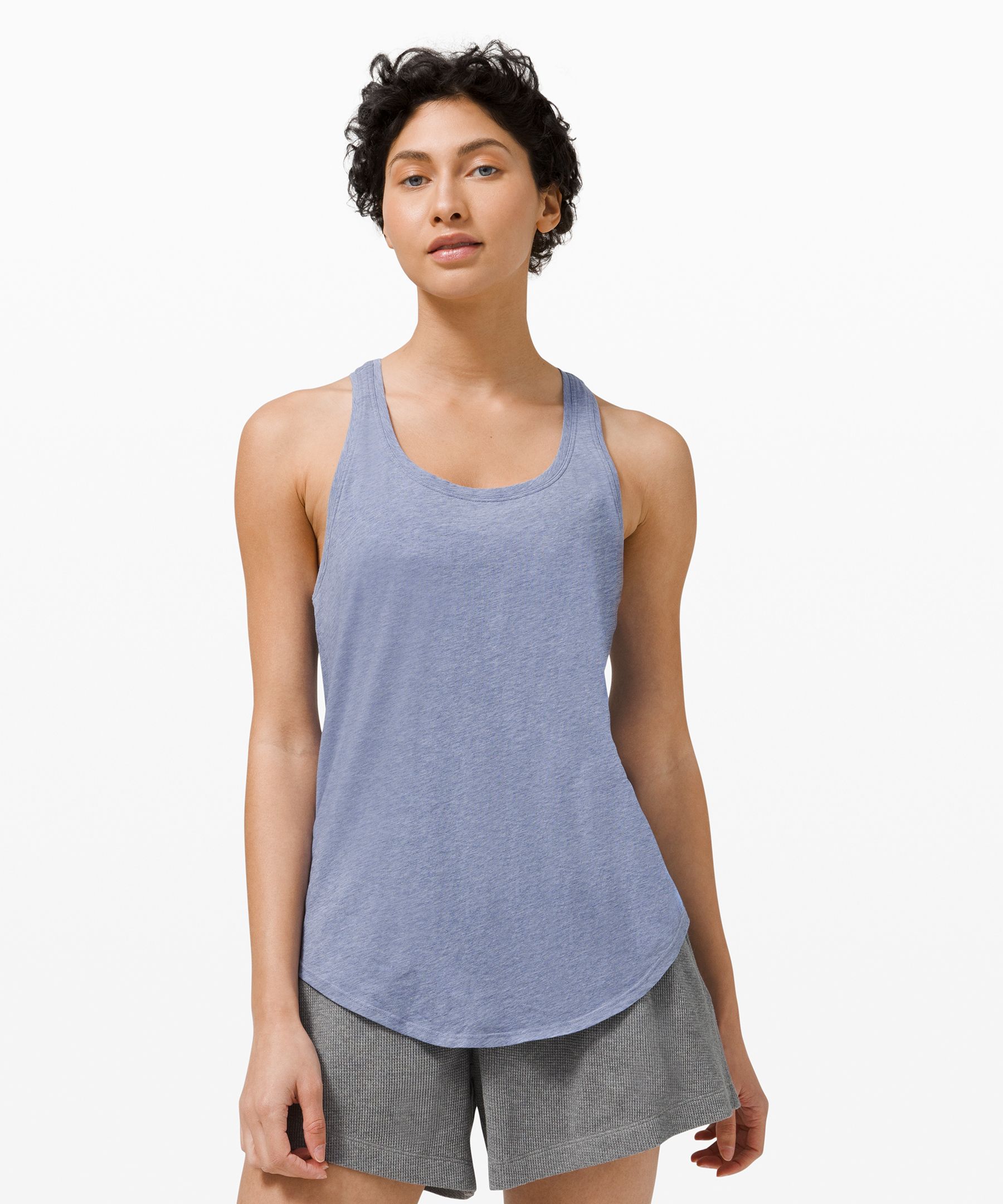 Lululemon Love Tank Top Pleated In Heathered Water Drop