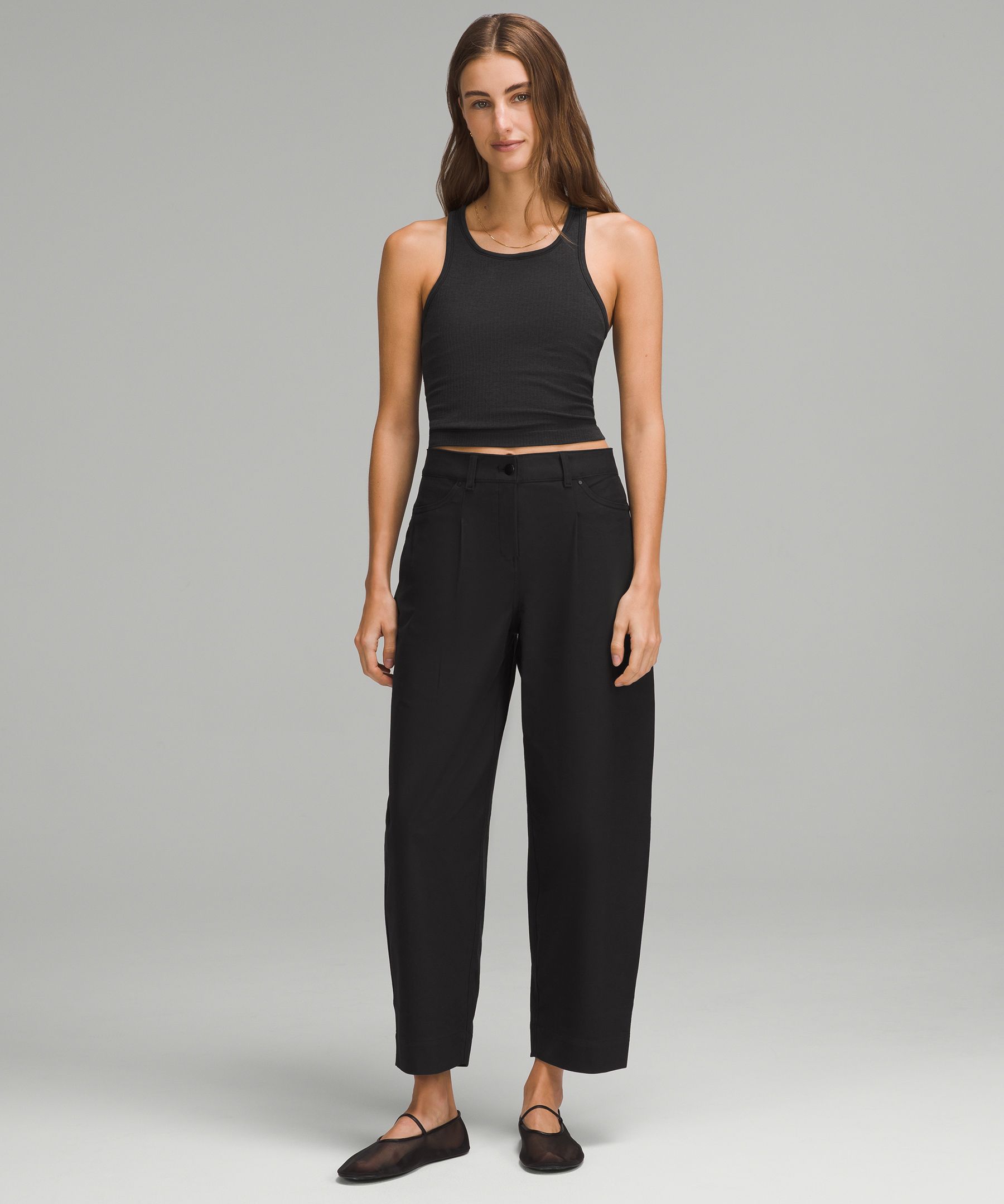 Shop Lululemon Ebb To Street Cropped Racerback Tank Top In Black