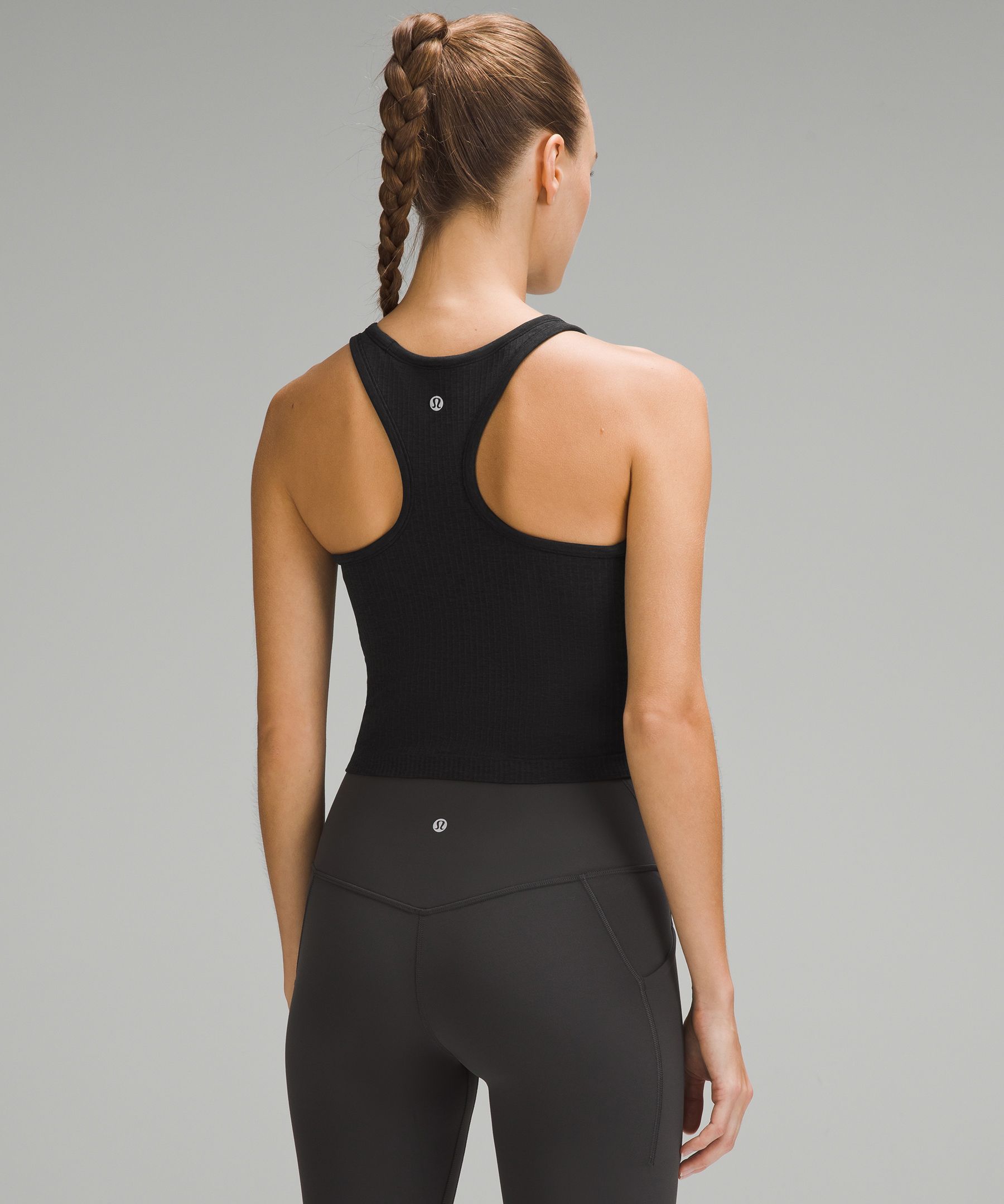 Shop Lululemon Ebb To Street Cropped Racerback Tank Top Light Support, B/c Cup In Black