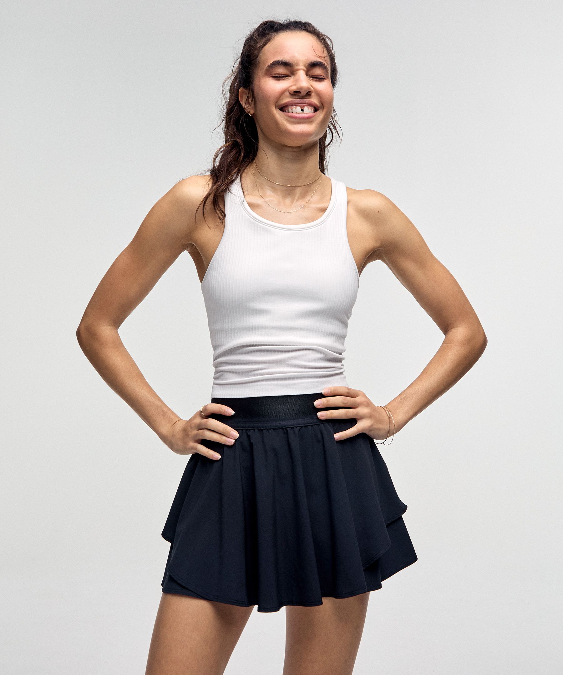 Lululemon Ebb To Street Cropped Racerback Tank Top In White