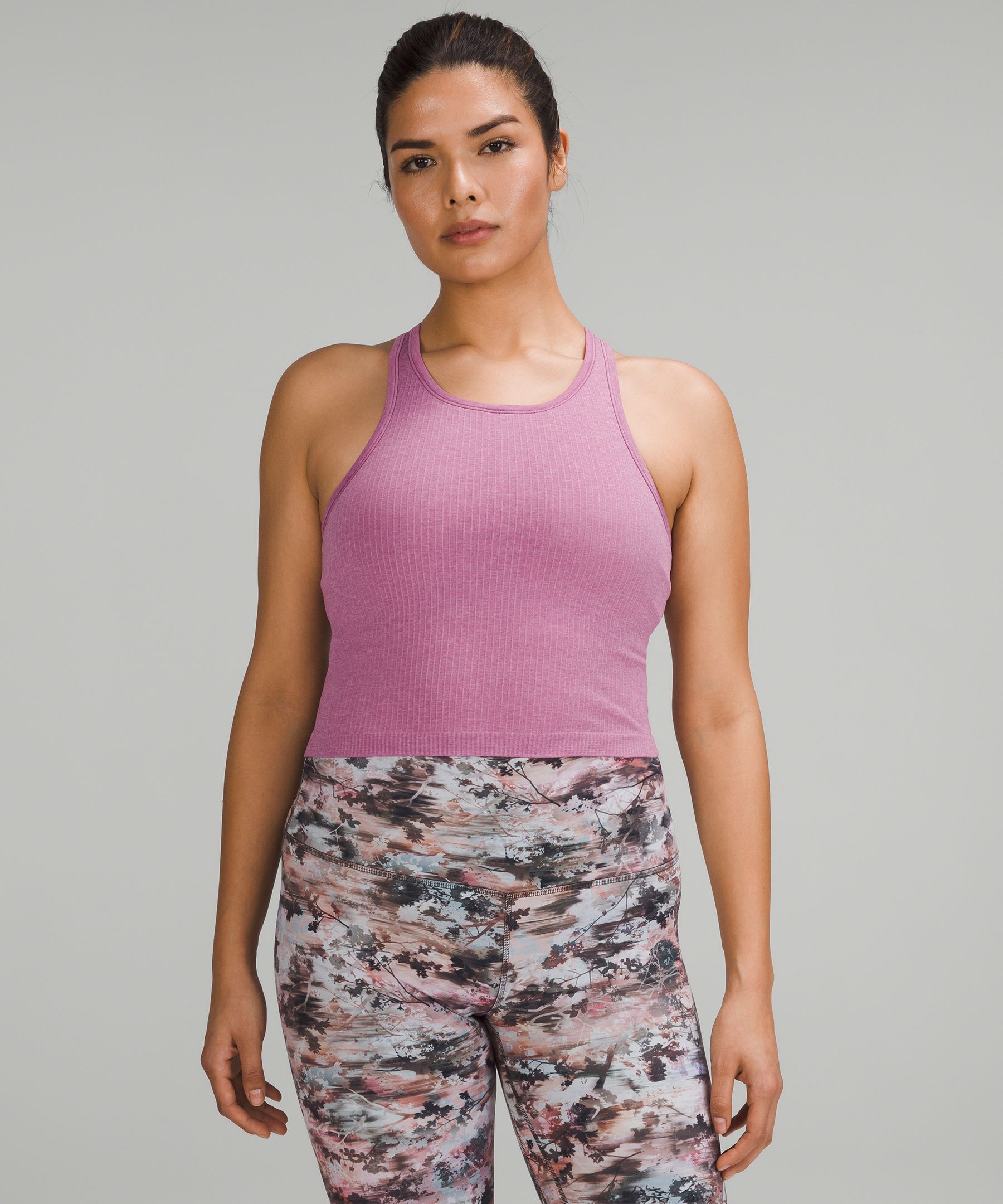 NEW Women Lululemon Ebb To Street Tank Top Light Support Pink