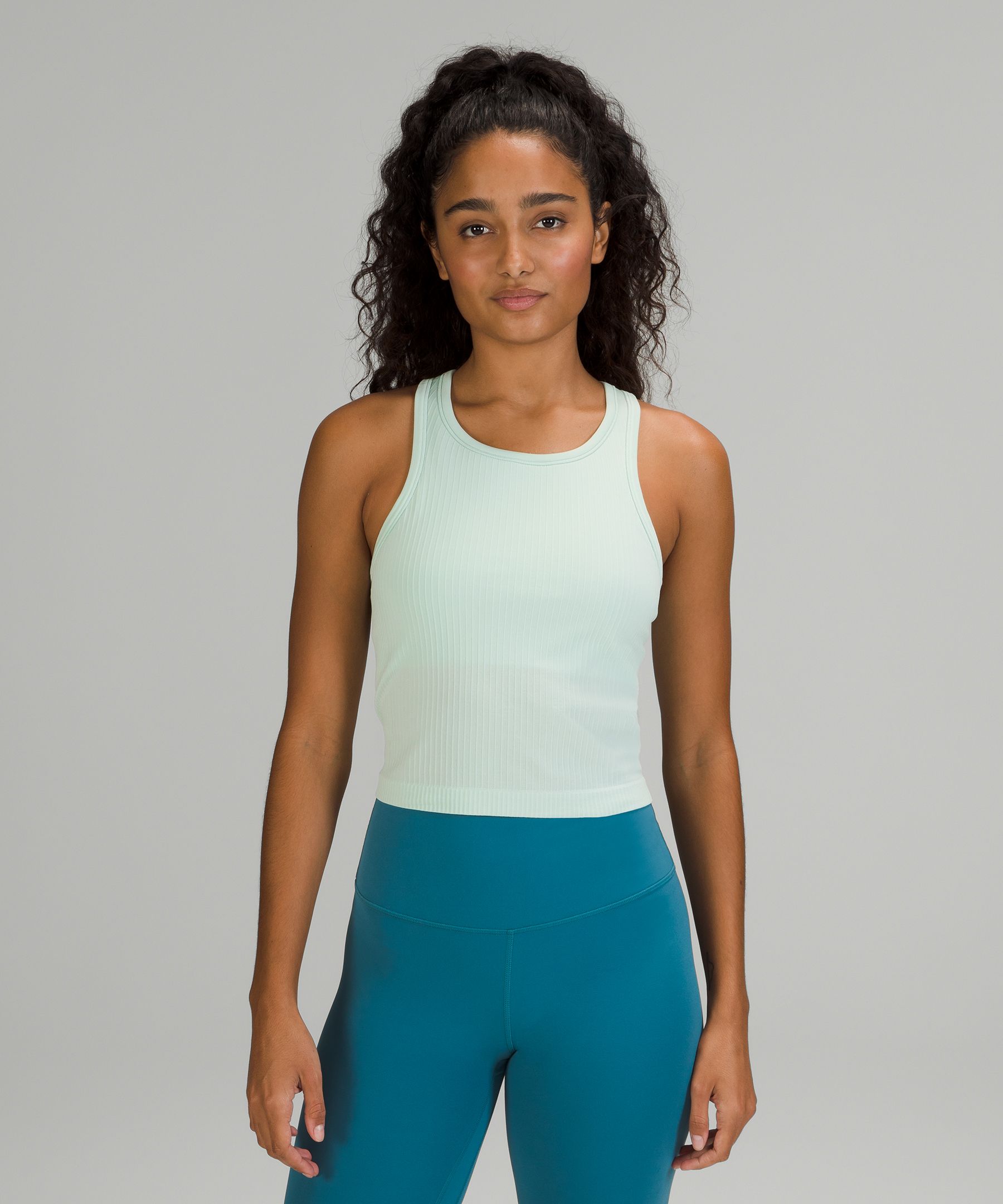 Lululemon Ebb To Street Cropped Racerback Tank Top In Delicate Mint