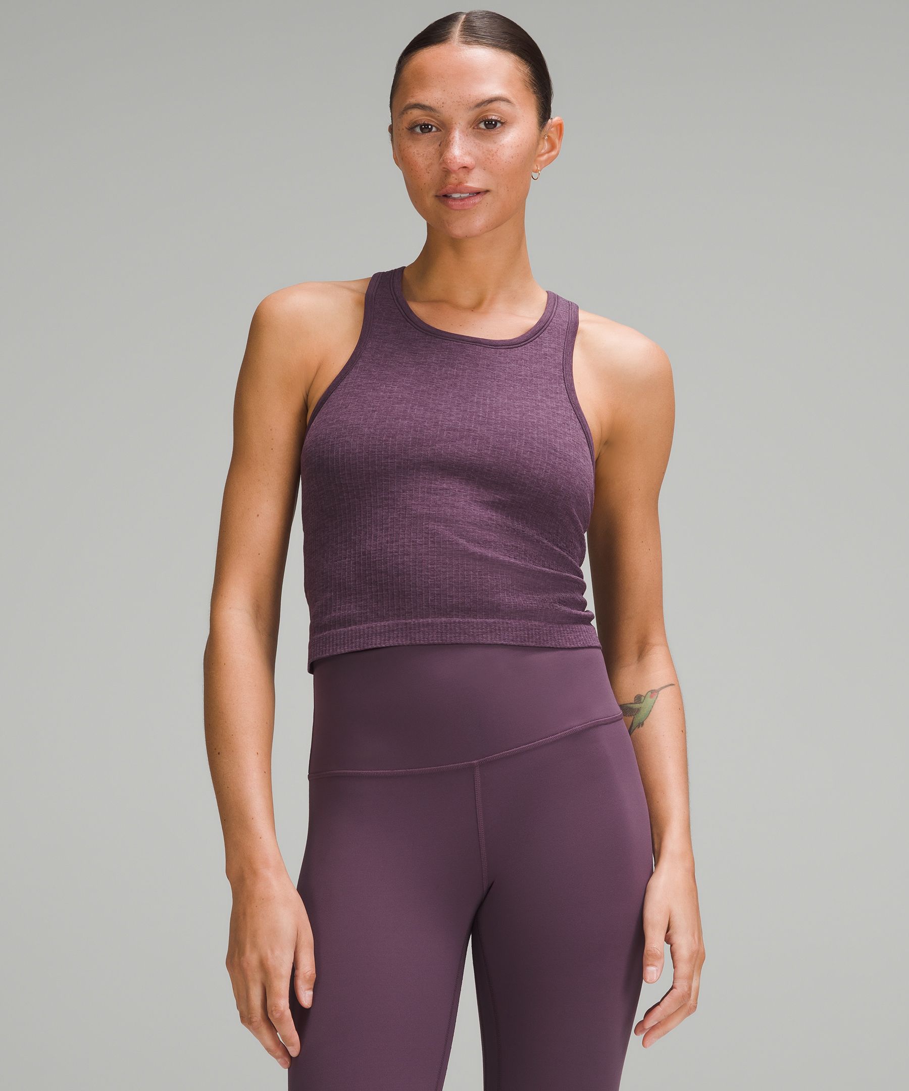 Lululemon Ebb To Street Cropped Racerback Tank Top In Purple