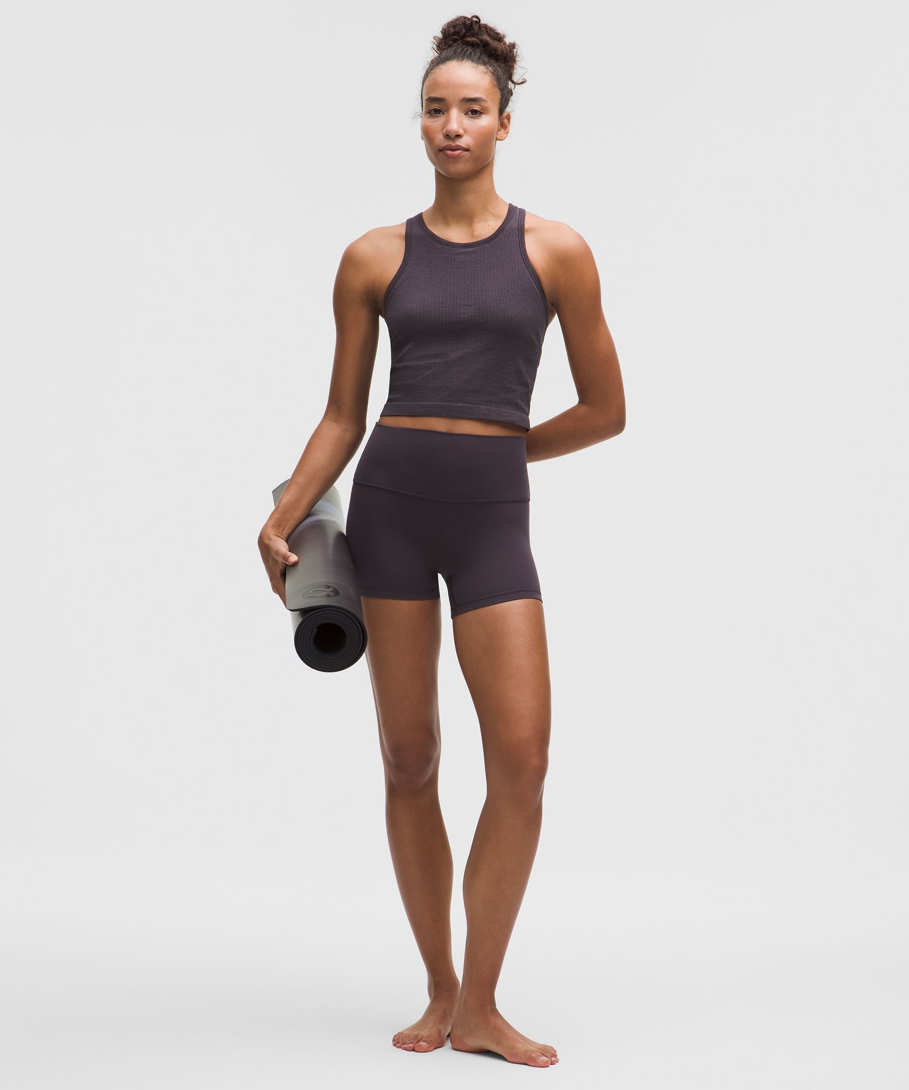Lululemon Ebb To Street Cropped Racerback Tank Top In Gray