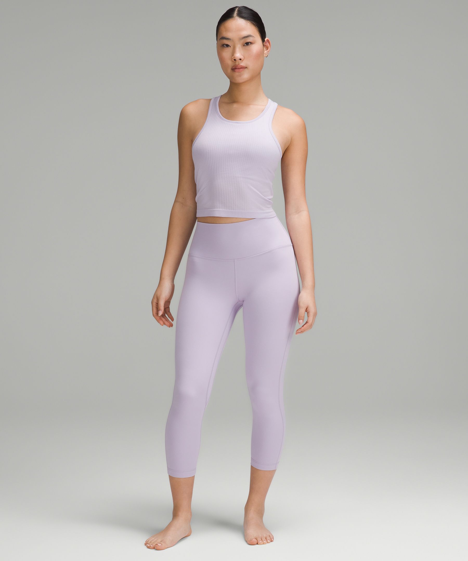 Lululemon Ebb To Street Crop 21 - Titanium - lulu fanatics