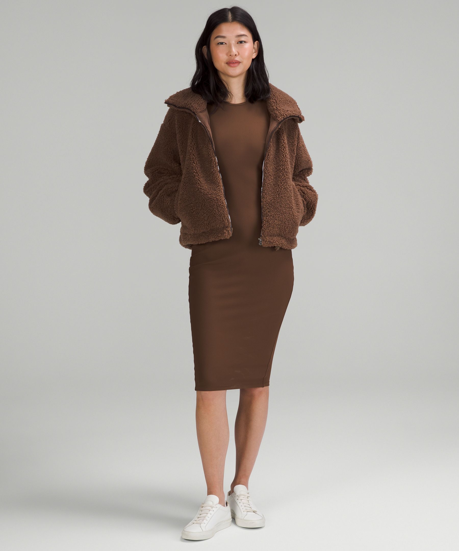 Alo Yoga Foxy Sherpa Jacket (dark Coco) Coat in Brown