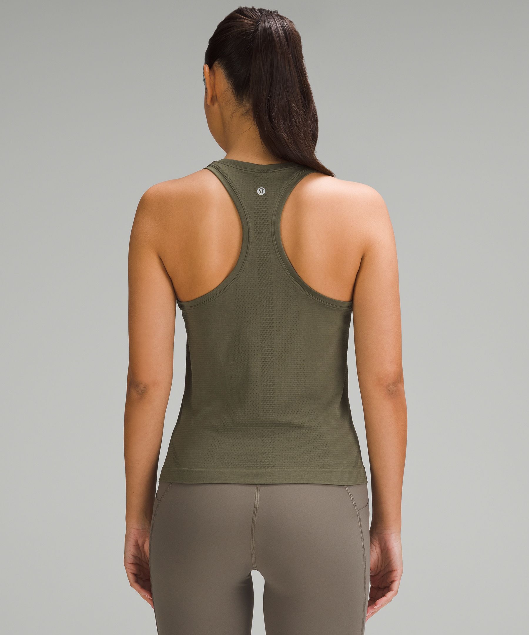 LULULEMON Run For Your Life Tank size 2 Grey Womens Top Built in