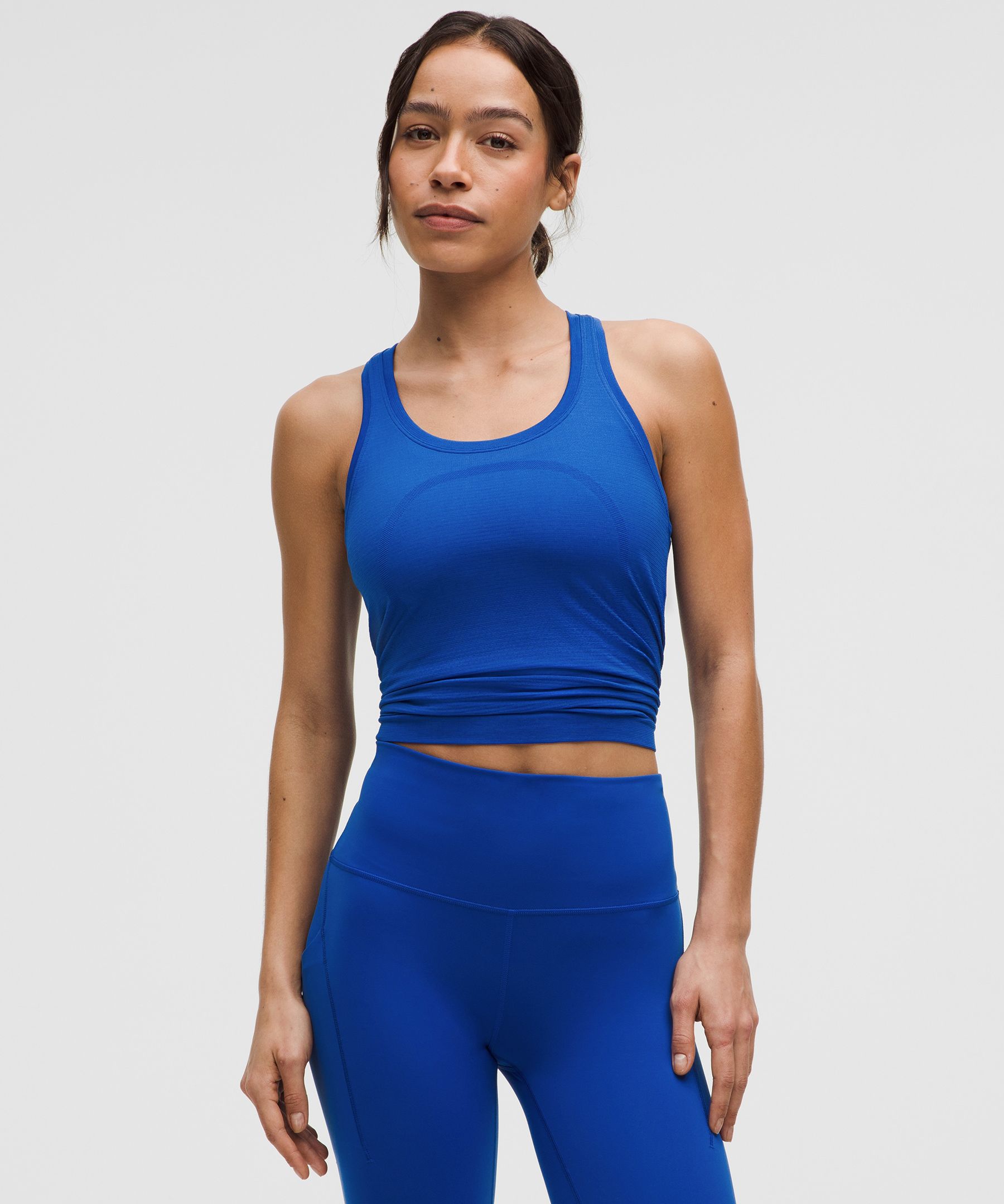 Swiftly Tech Racerback Tank Top 2.0 Waist Length - Galactic Cobalt/Galactic Cobalt