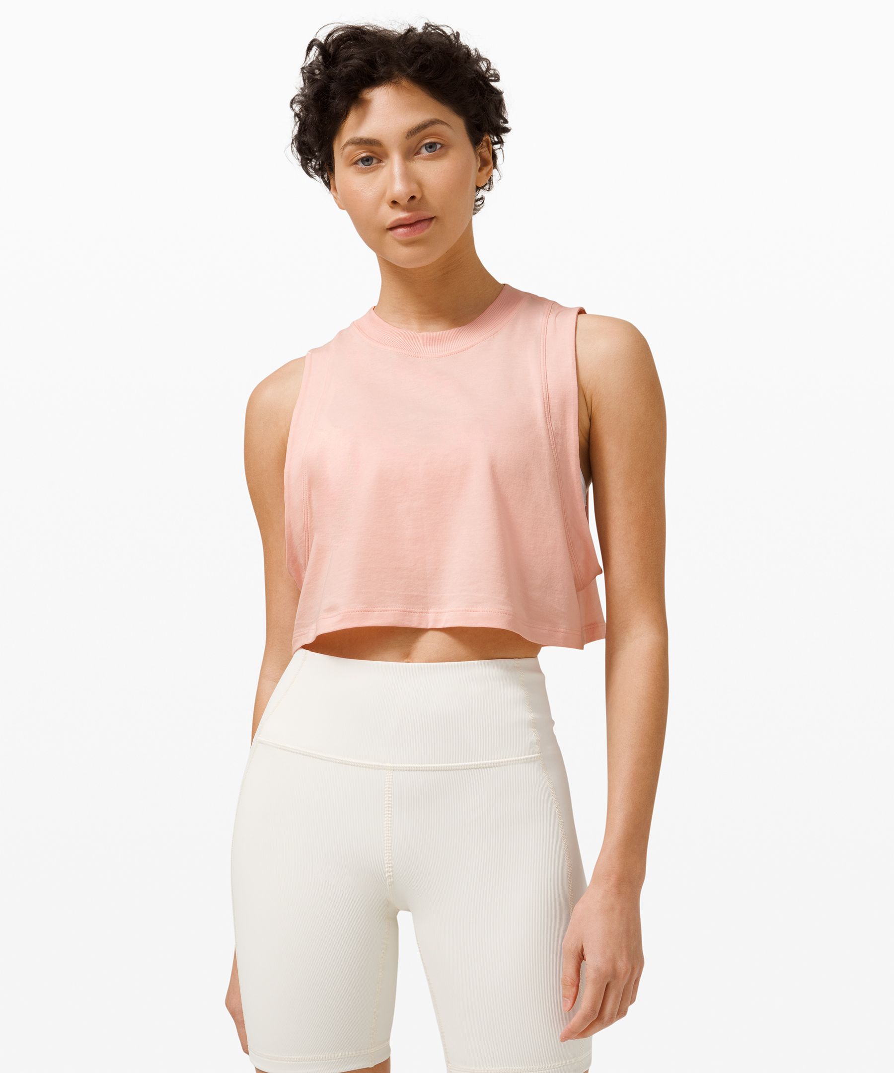 Lululemon All Yours Crop Tank Top *Veil - White - lulu fanatics