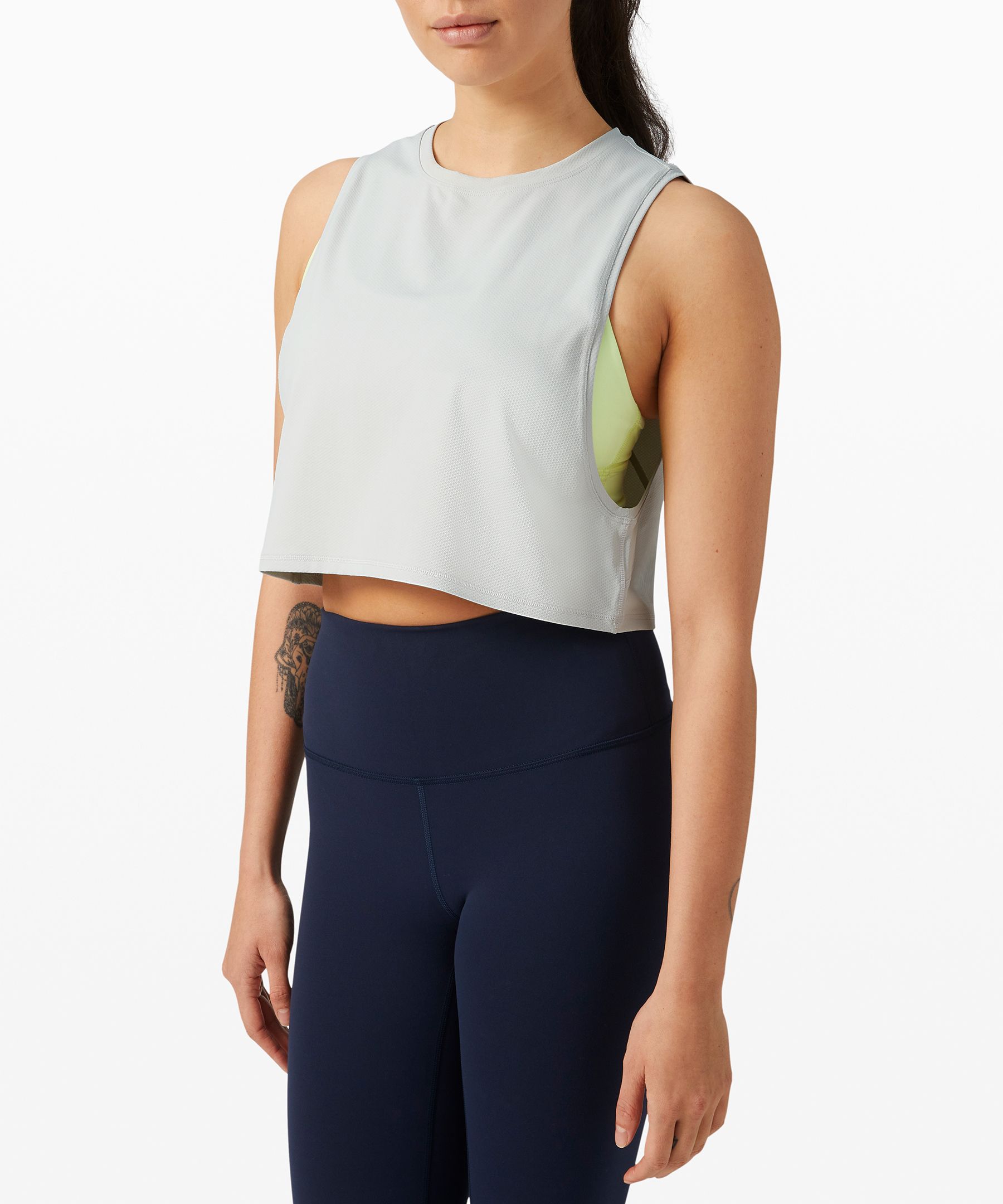 Lululemon Muscle Love Crop Tank Top *tough In Yellow