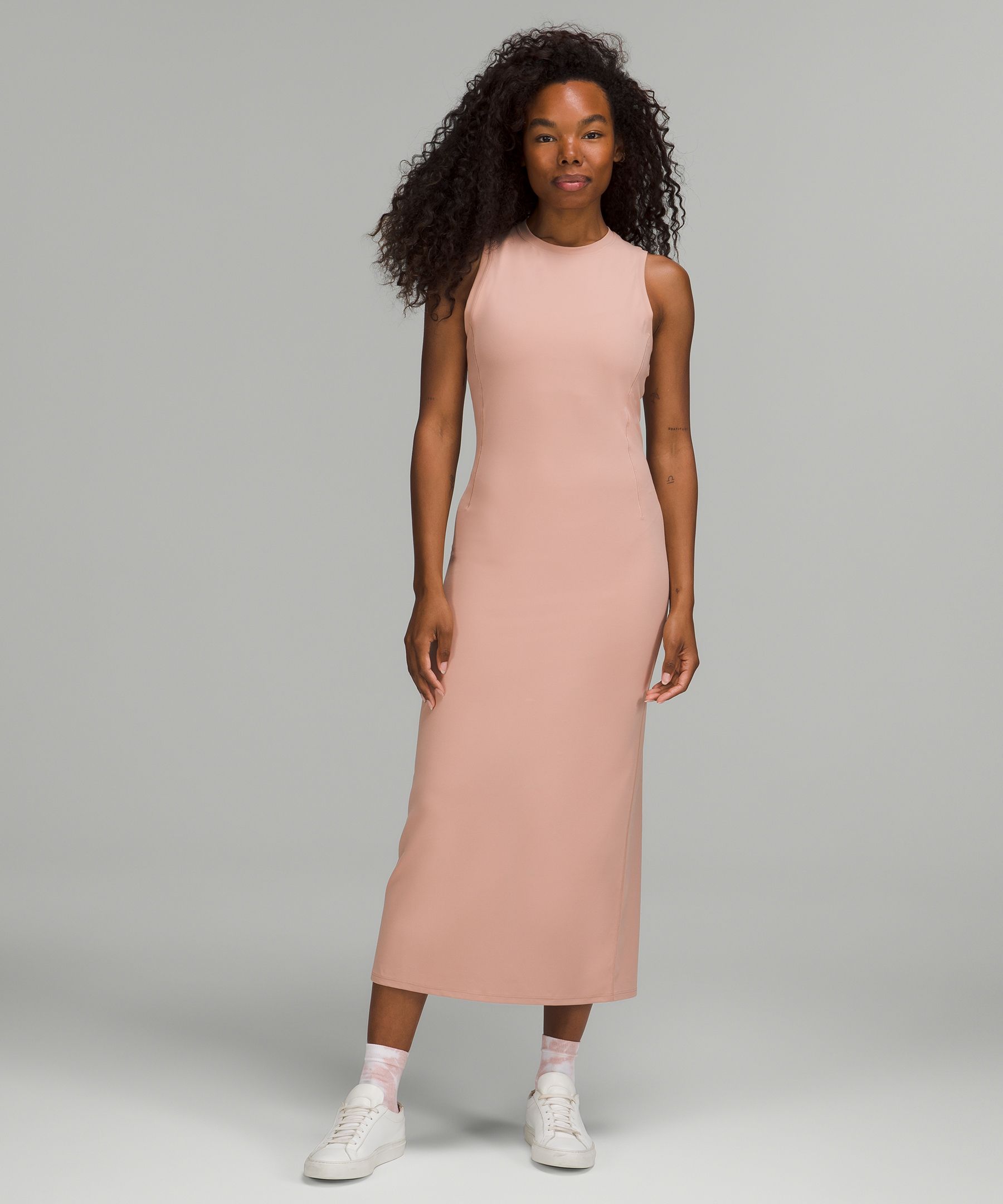 All Aligned Sleeveless Midi Dress