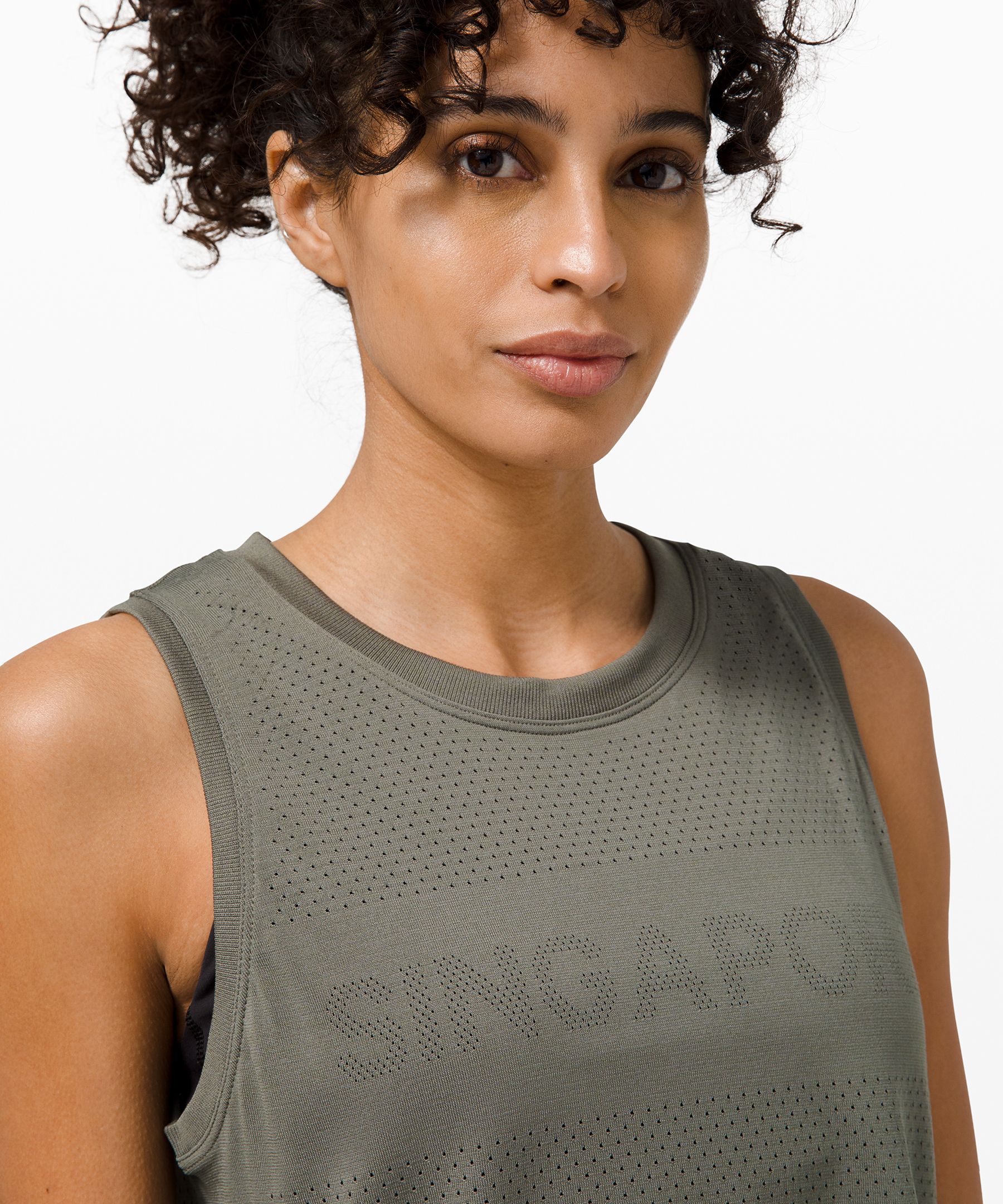 Swiftly Breathe Relaxed-Fit Crop Tank Top, Seoul/Grey Sage