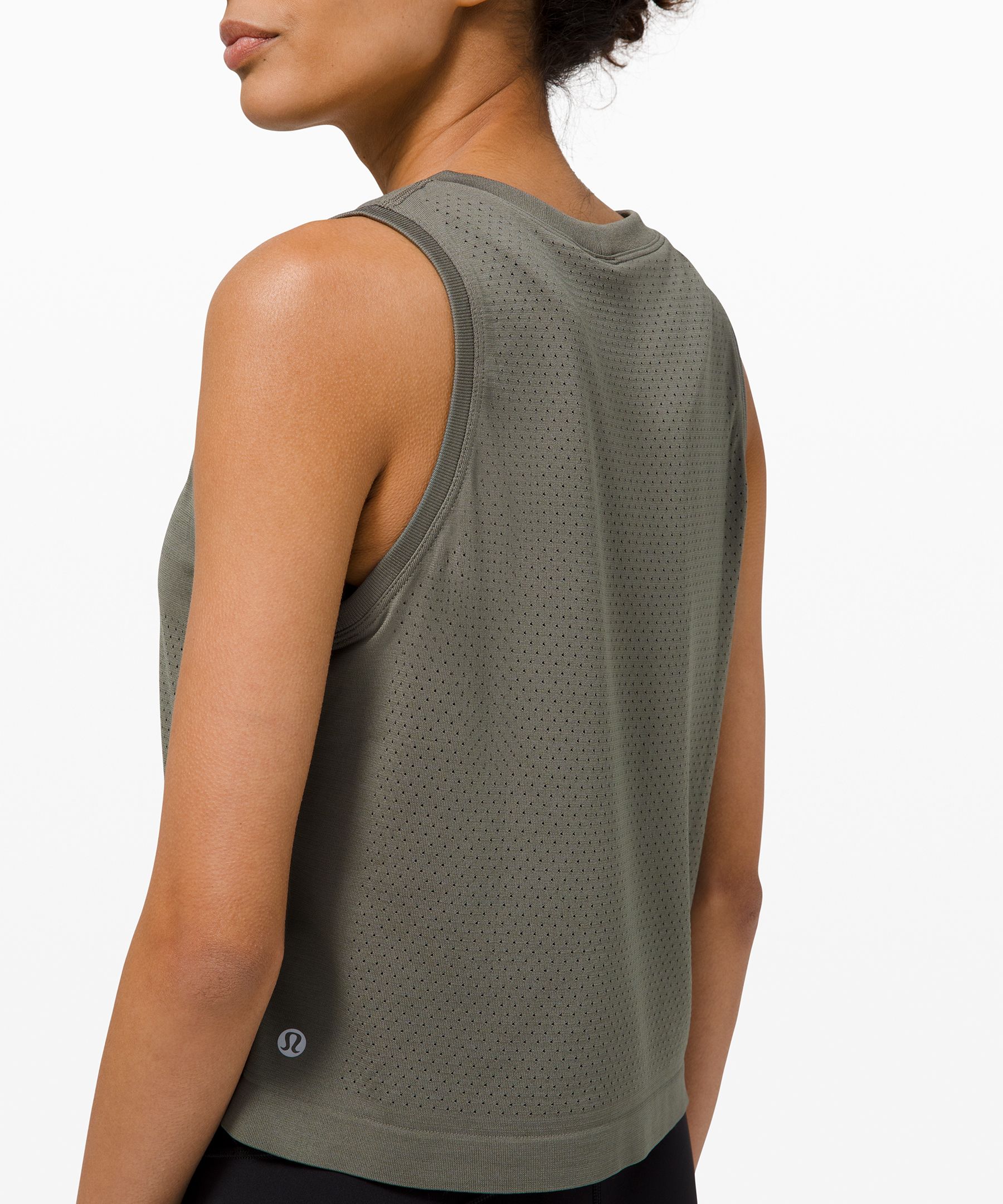 Swiftly Breathe Relaxed-Fit Crop Tank Top, Seoul/Grey Sage