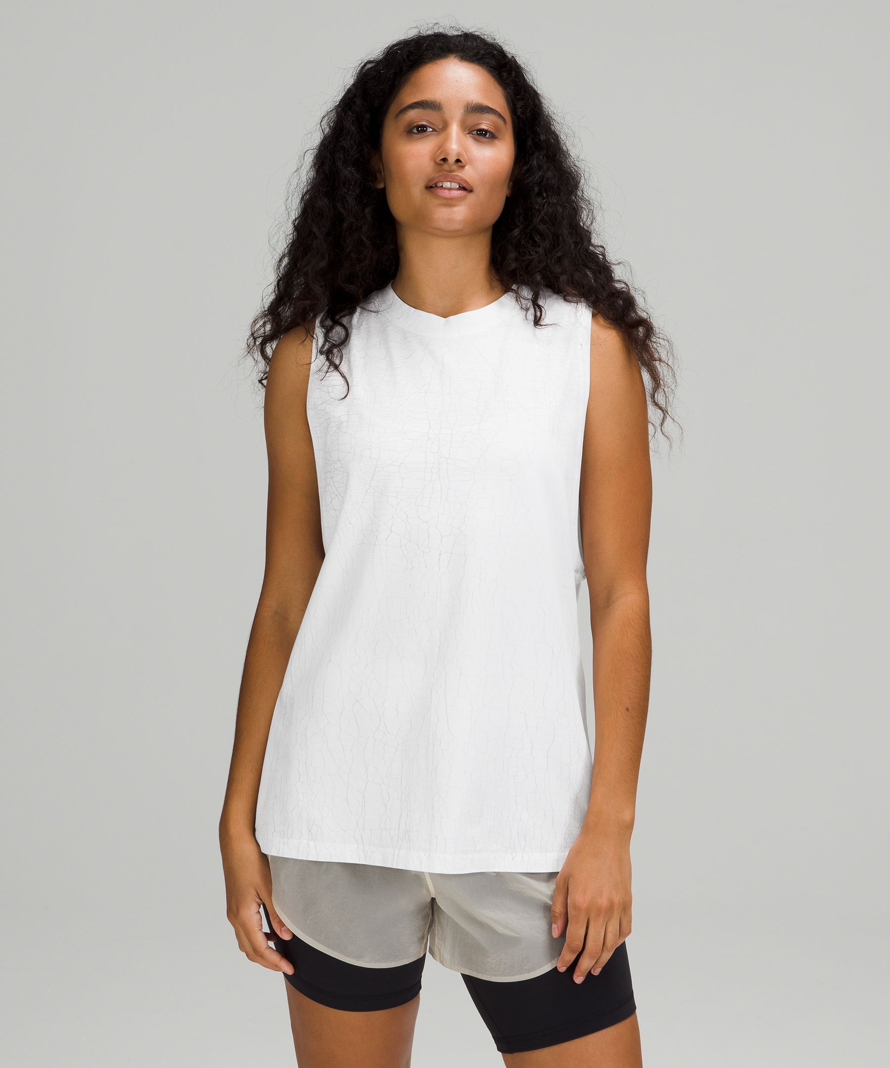 Lululemon All Yours Tank Top In Thread Dye White Silver Drop