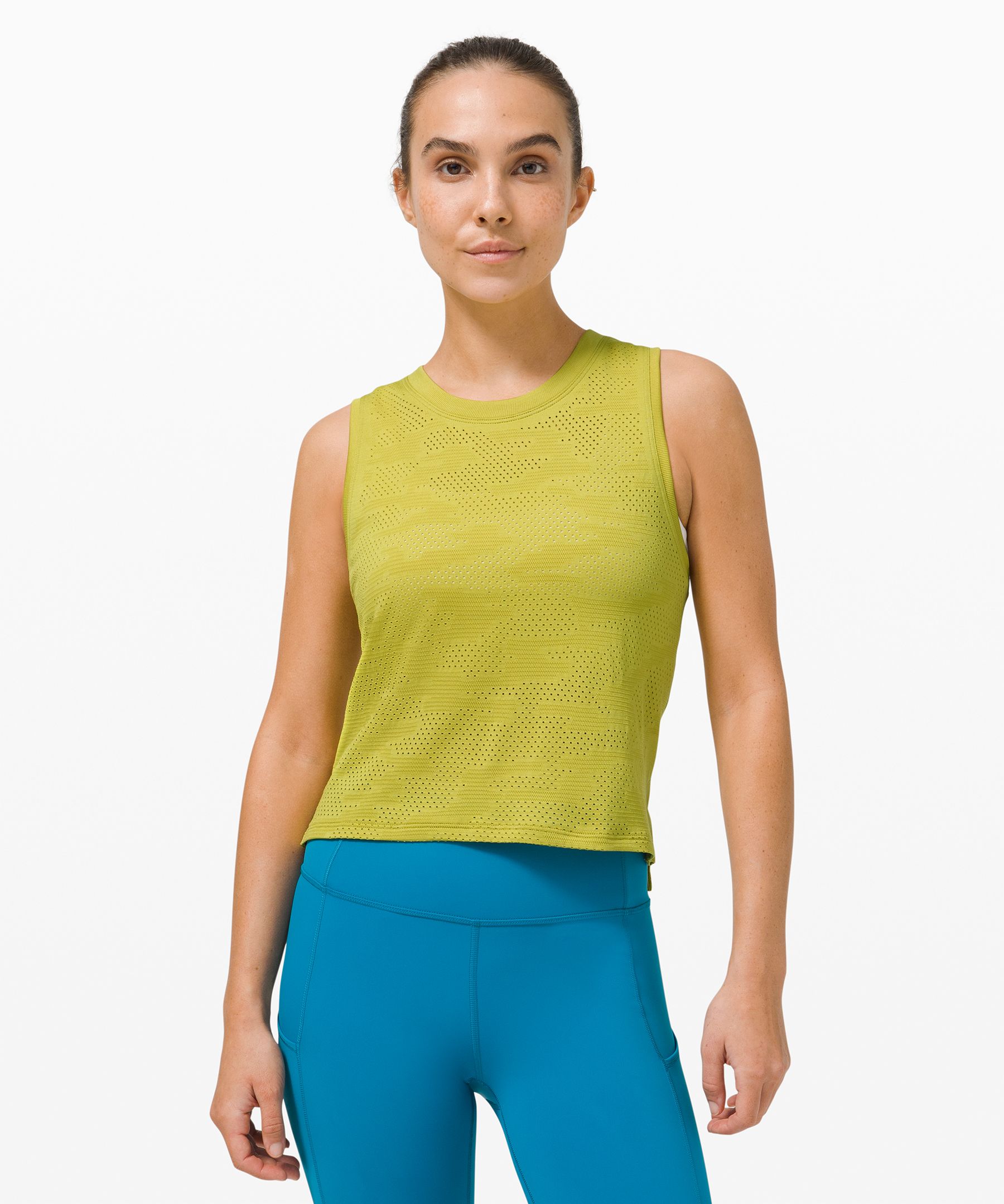 Lululemon Train To Be Tank Top In Yellow