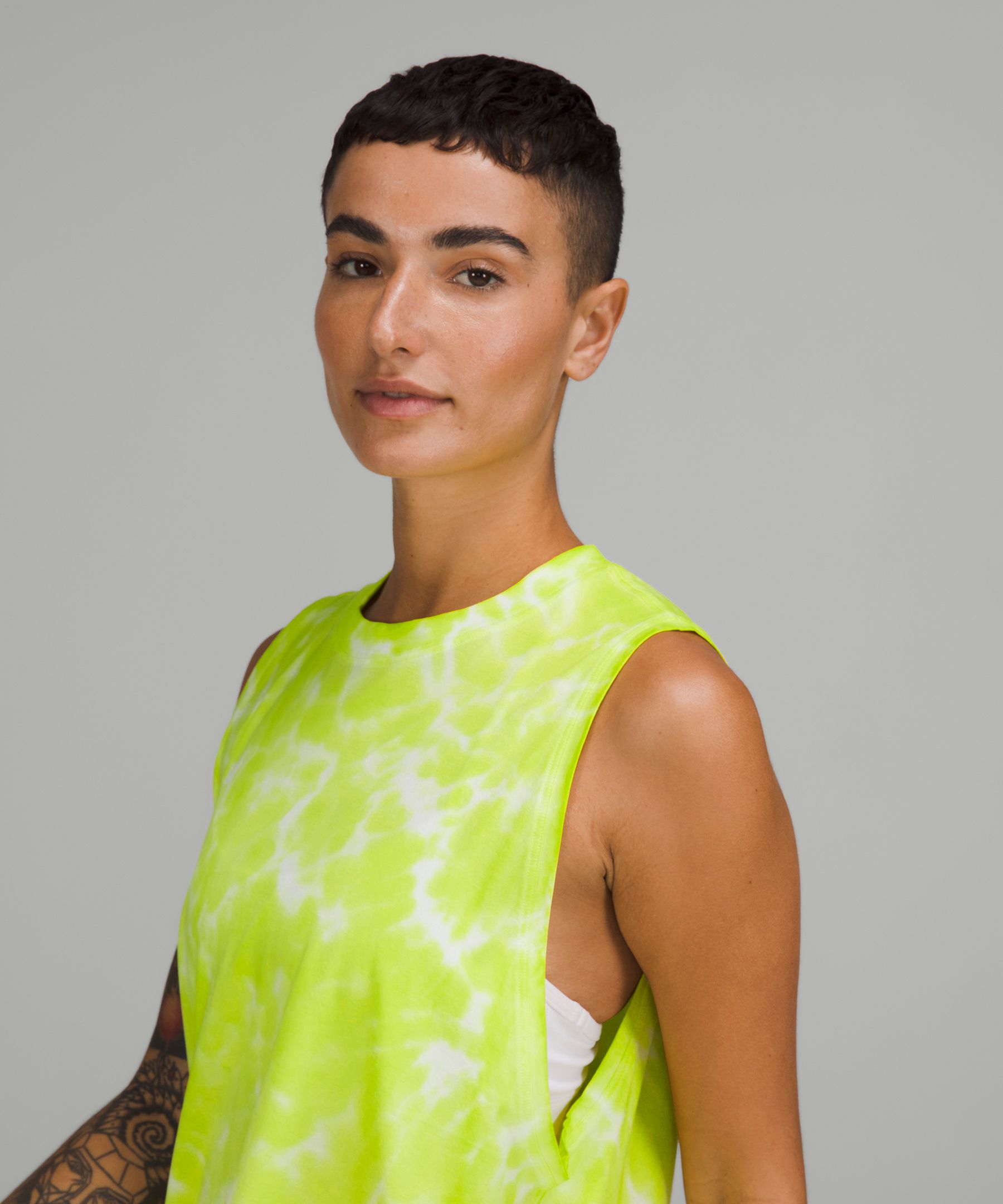 Shop Lululemon All Yours Tank Top In Marmoleado Tie Dye Highlight Yellow