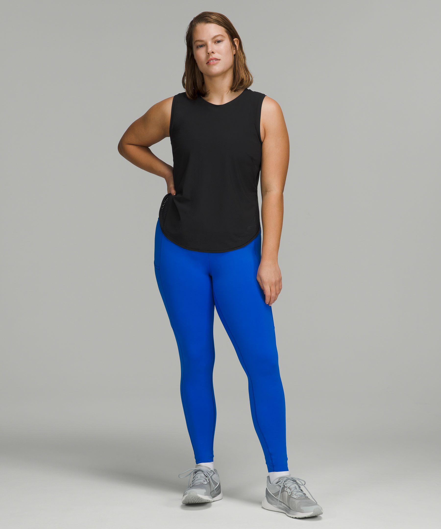 High-Neck Split-Hem Running Tank Top