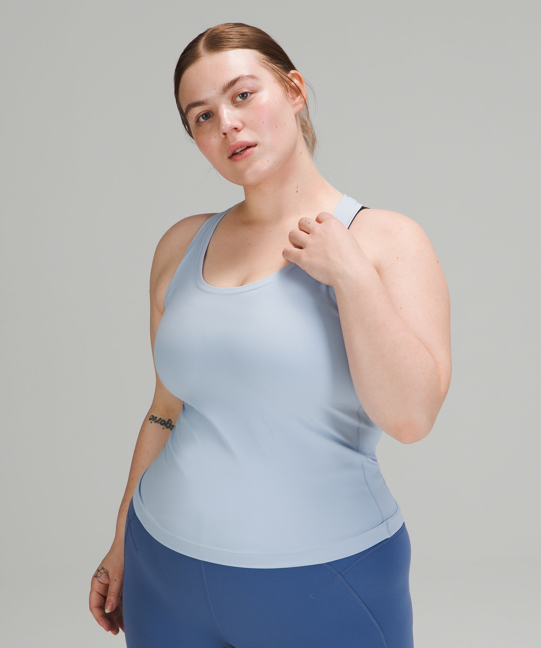 Lululemon Cool Racerback Tank Top Nulu In Blue Linen