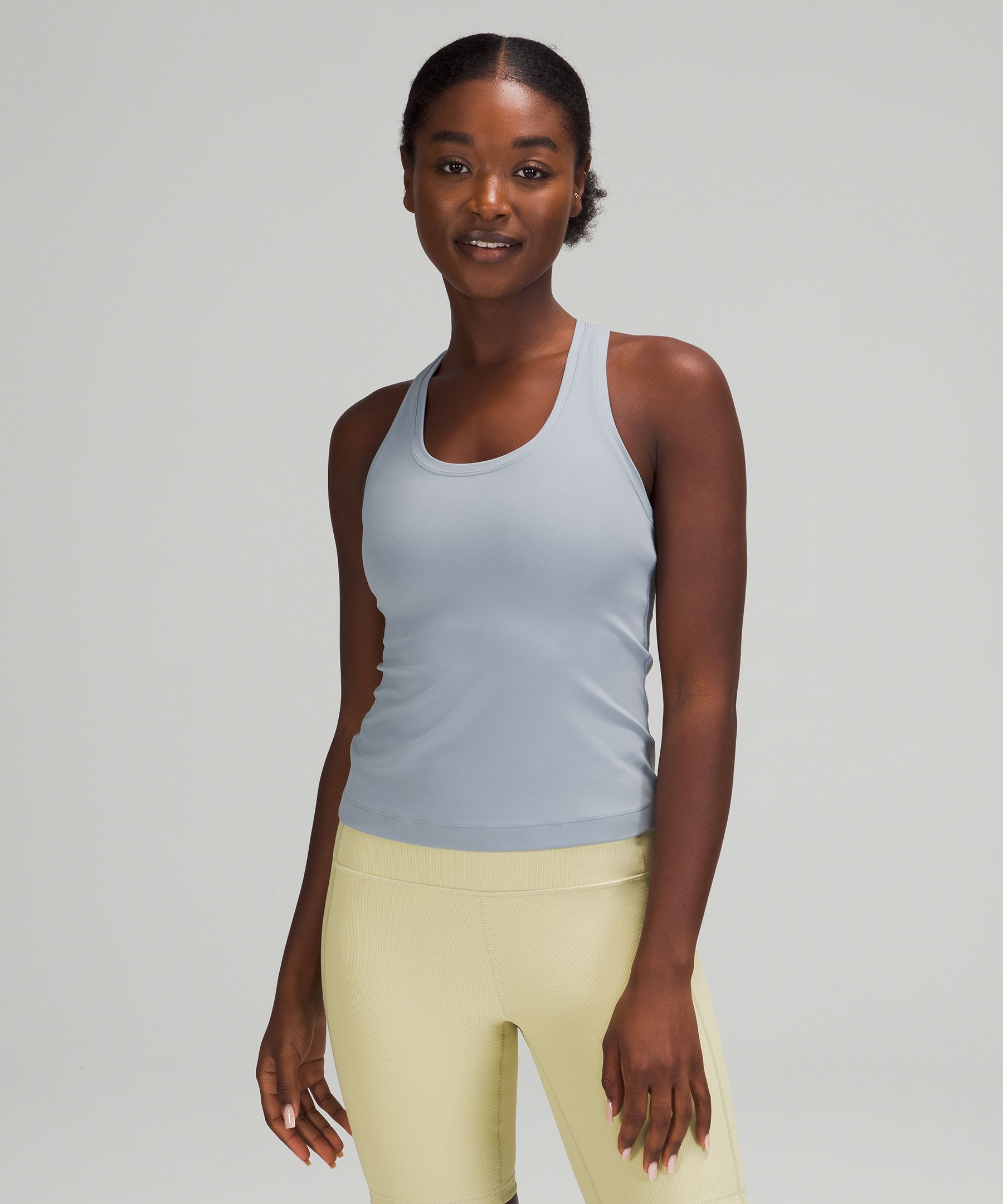Lululemon Cool Racerback Tank Top Shorter Length In Chambray